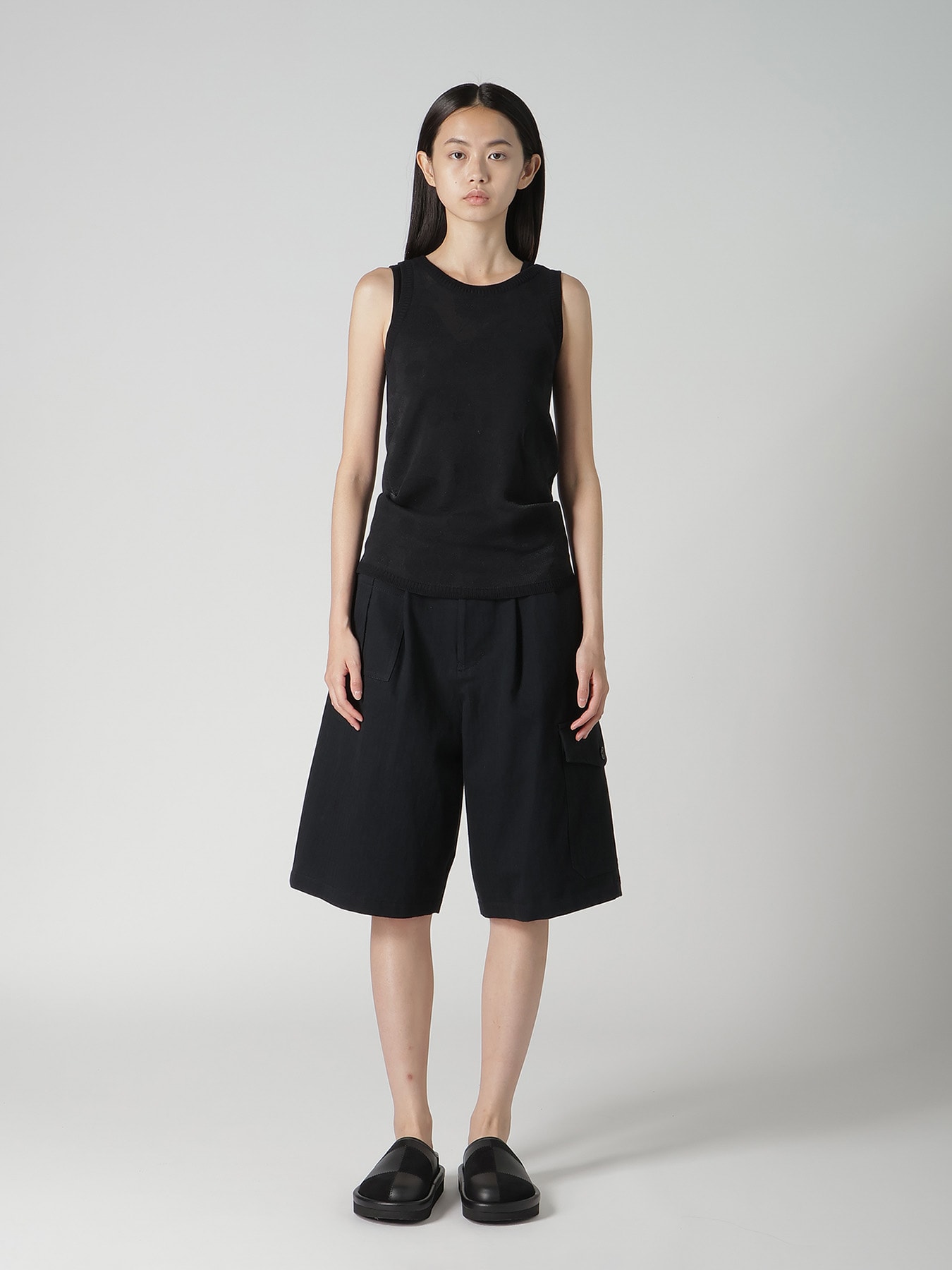 COTTON/NYLON COMPACT TWIST TANK TOP