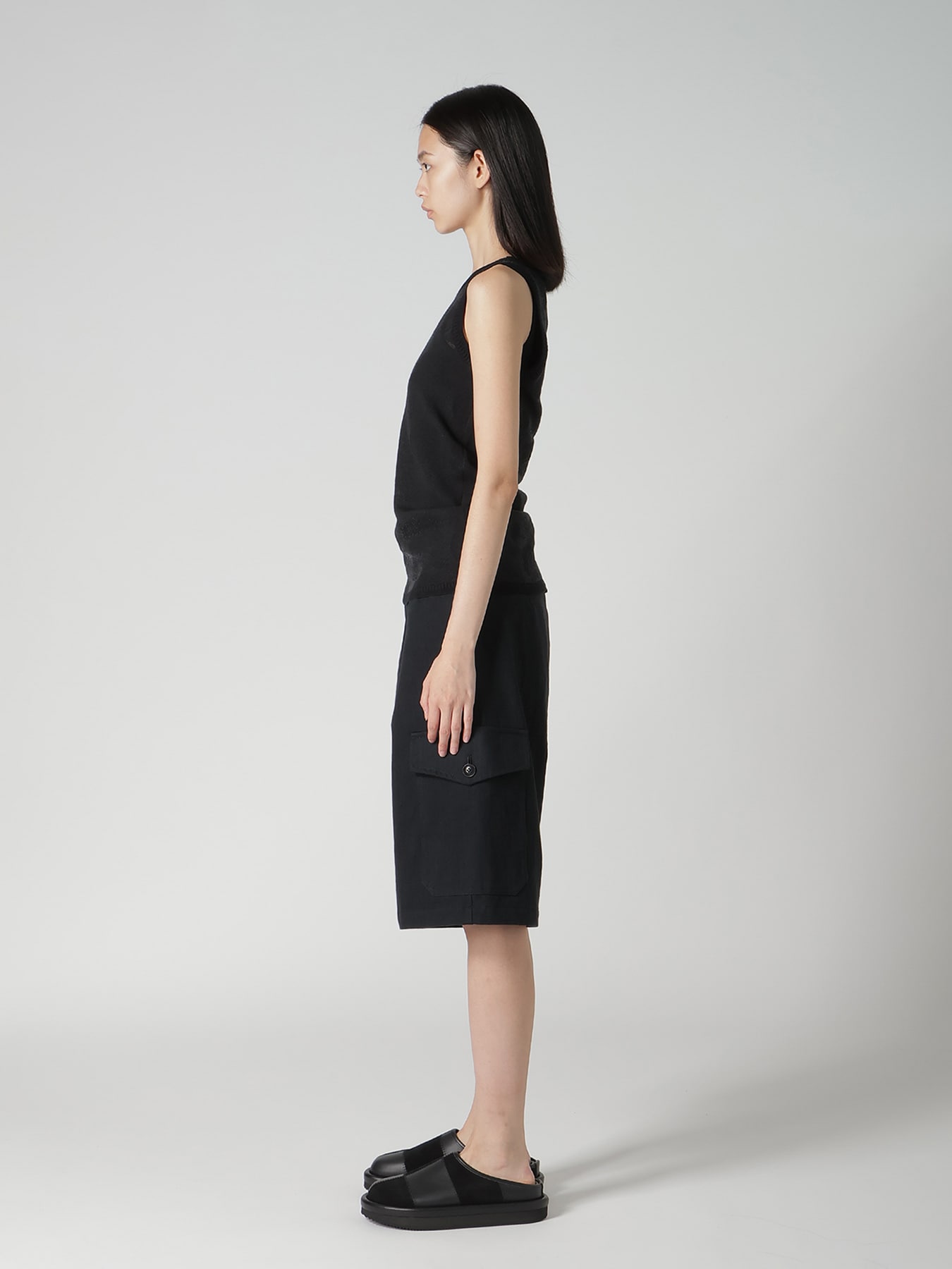 COTTON/NYLON COMPACT TWIST TANK TOP