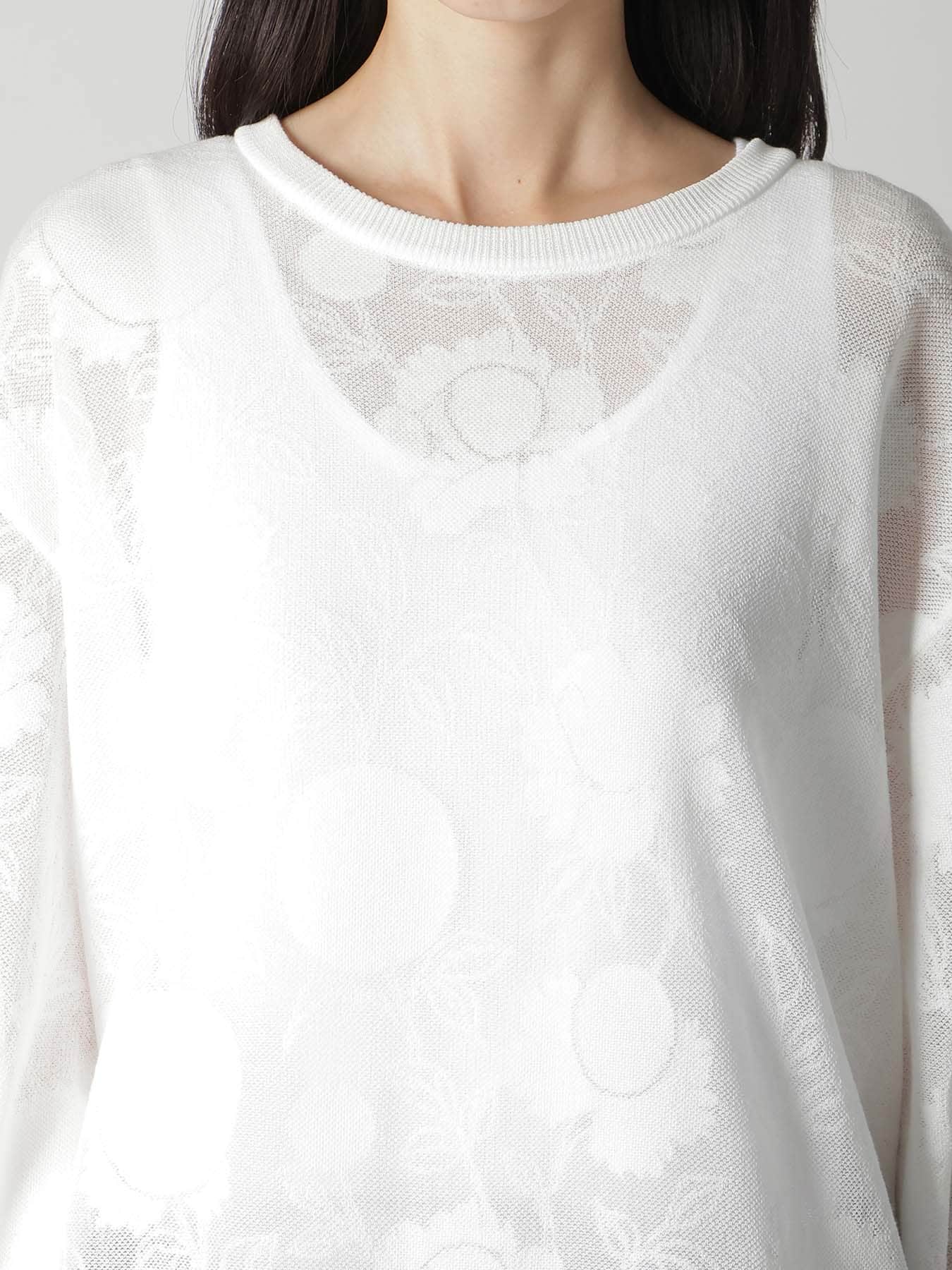 COTTON/NYLON COMPACT TWIST LONG SLEEVE KNIT