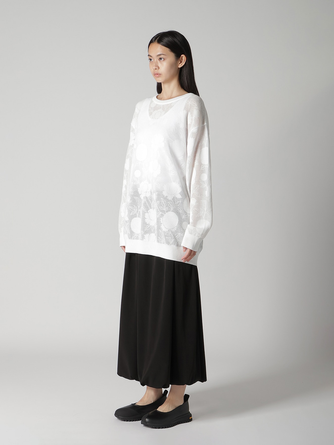 COTTON/NYLON COMPACT TWIST LONG SLEEVE KNIT