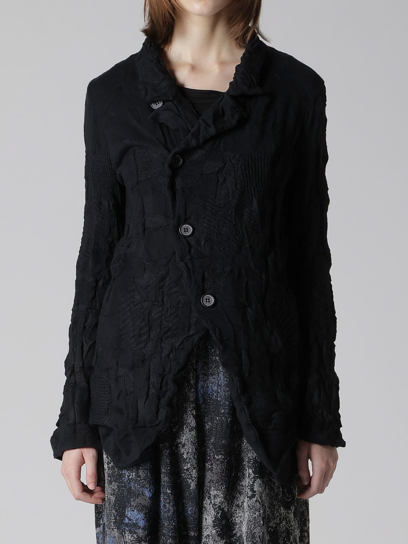 STRIPE CIRCLE LINKS 4-BUTTON JACKET