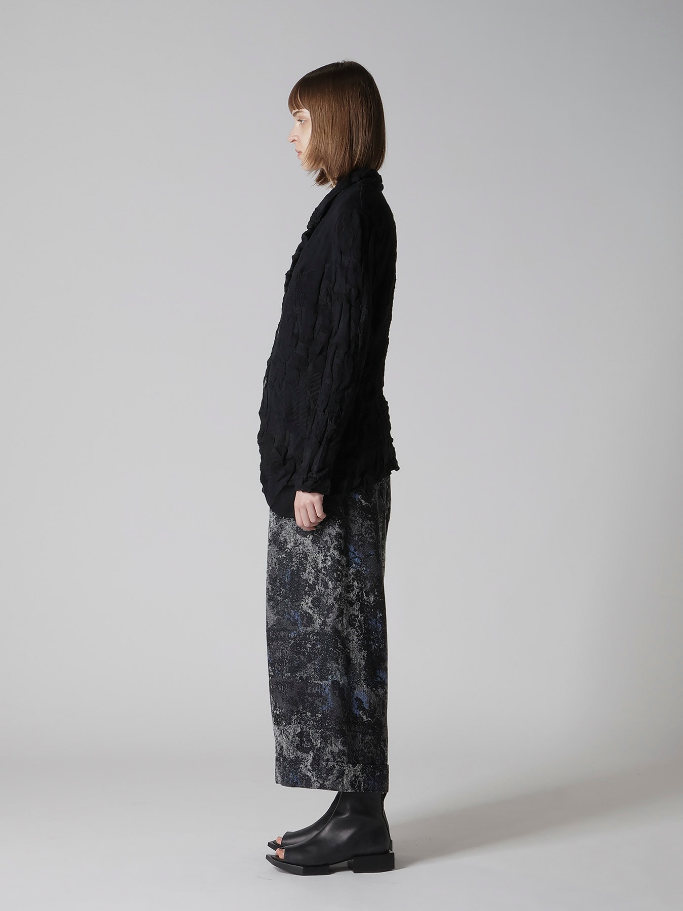 STRIPE CIRCLE LINKS 4-BUTTON JACKET