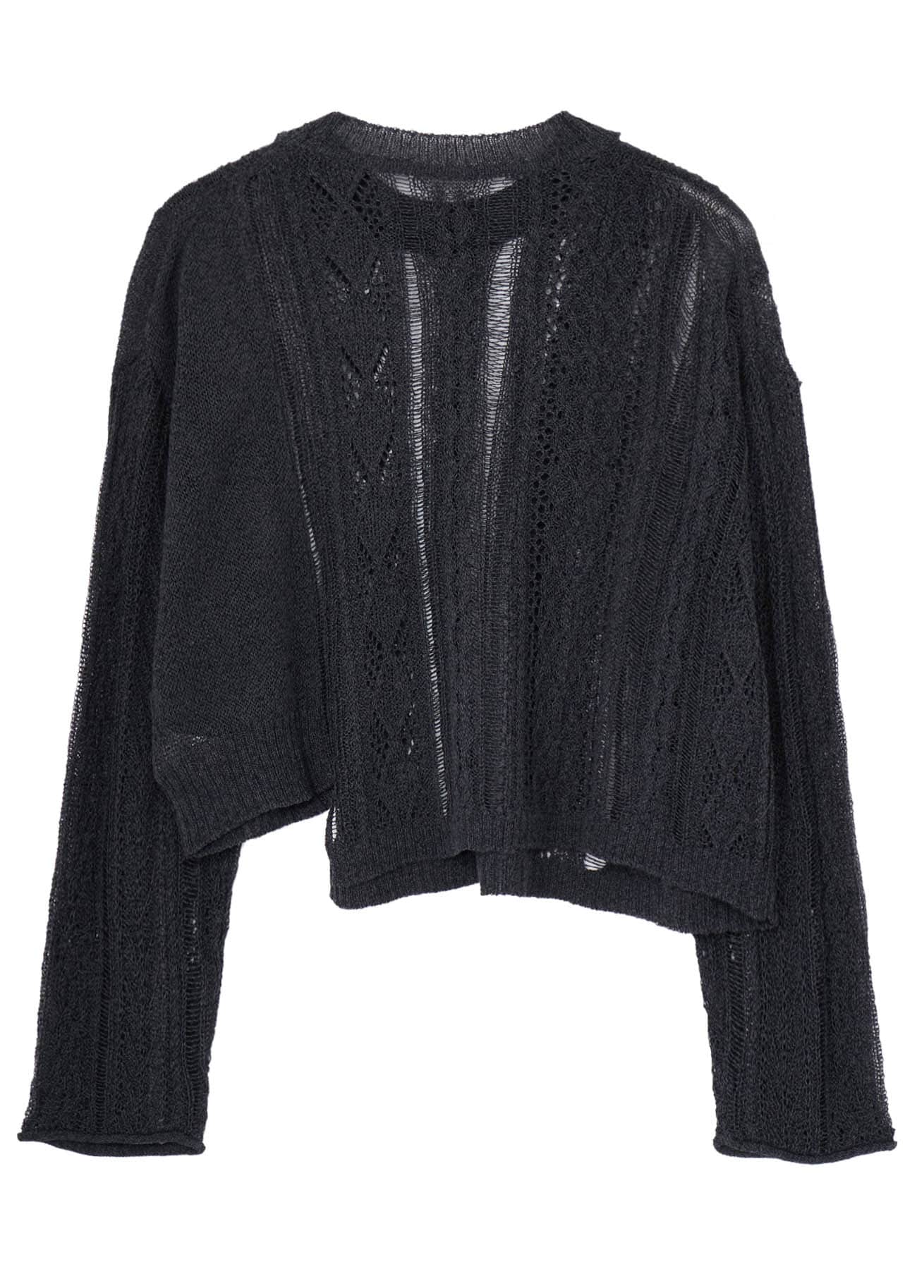 OPEN-WEAVE CABLE-KNIT PULLOVER