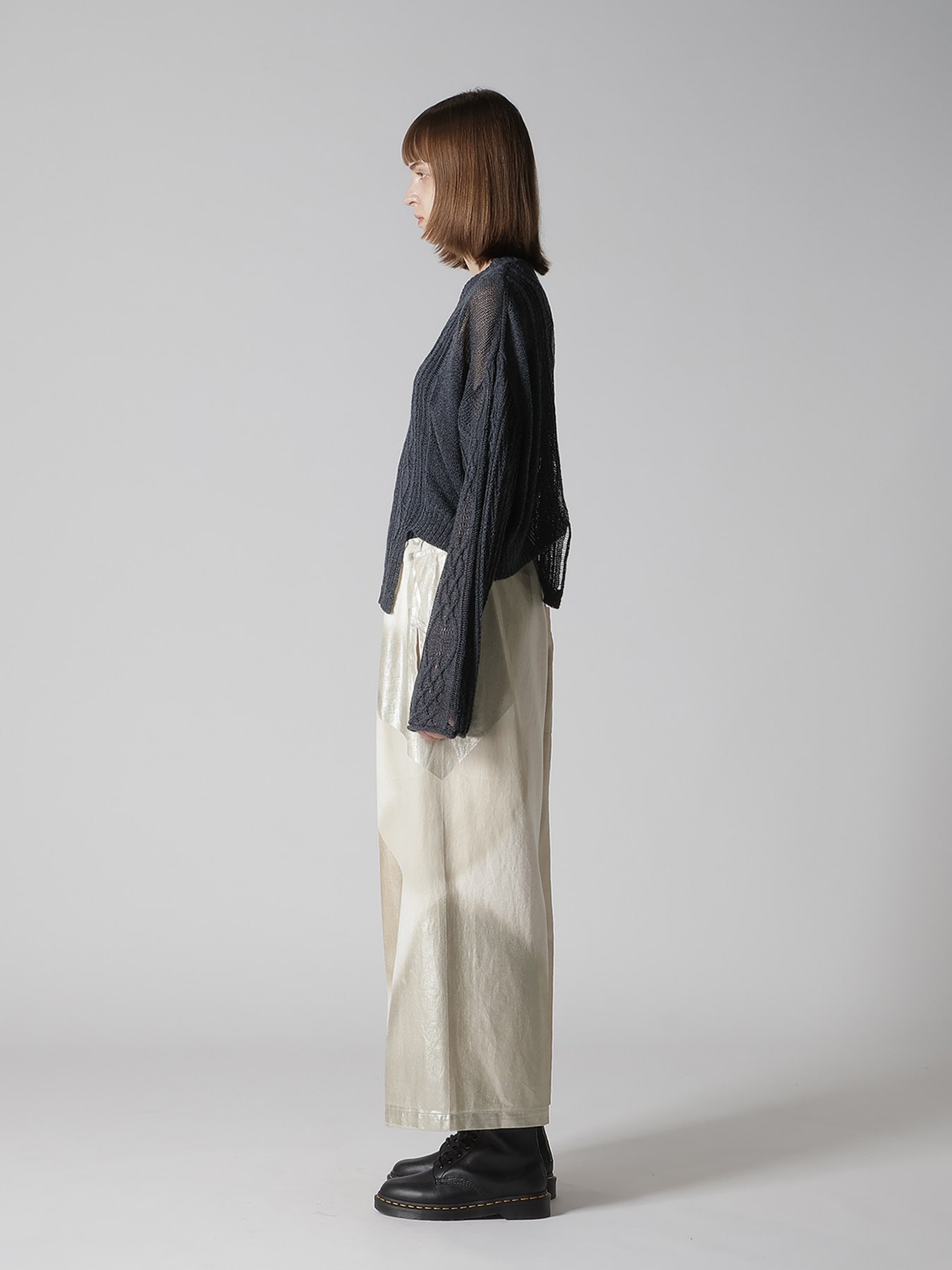 OPEN-WEAVE CABLE-KNIT PULLOVER