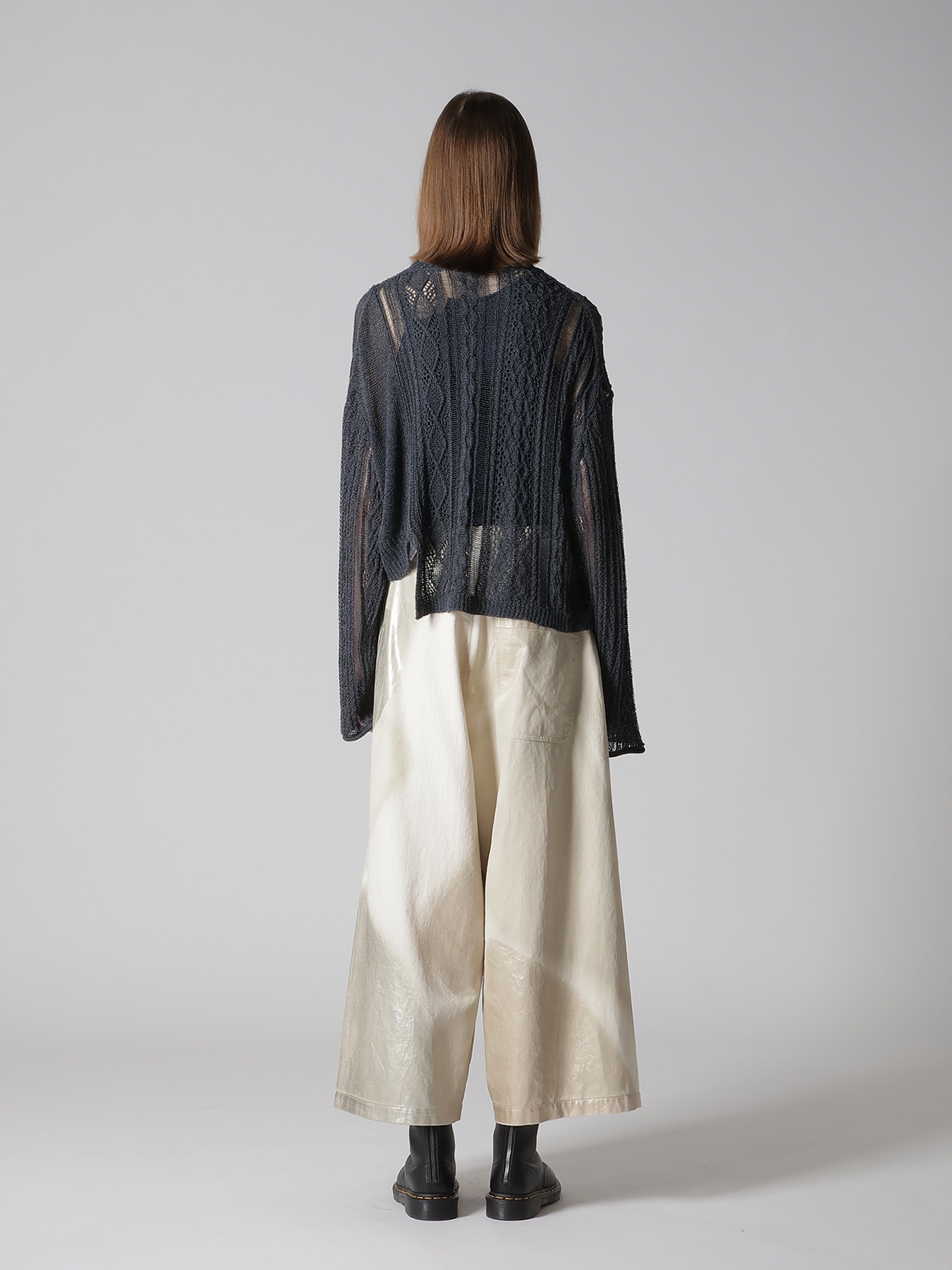 OPEN-WEAVE CABLE-KNIT PULLOVER