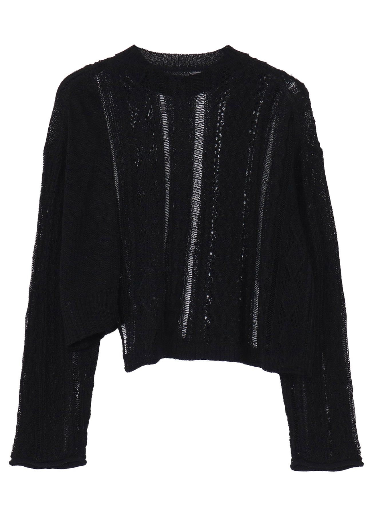 OPEN-WEAVE CABLE-KNIT PULLOVER