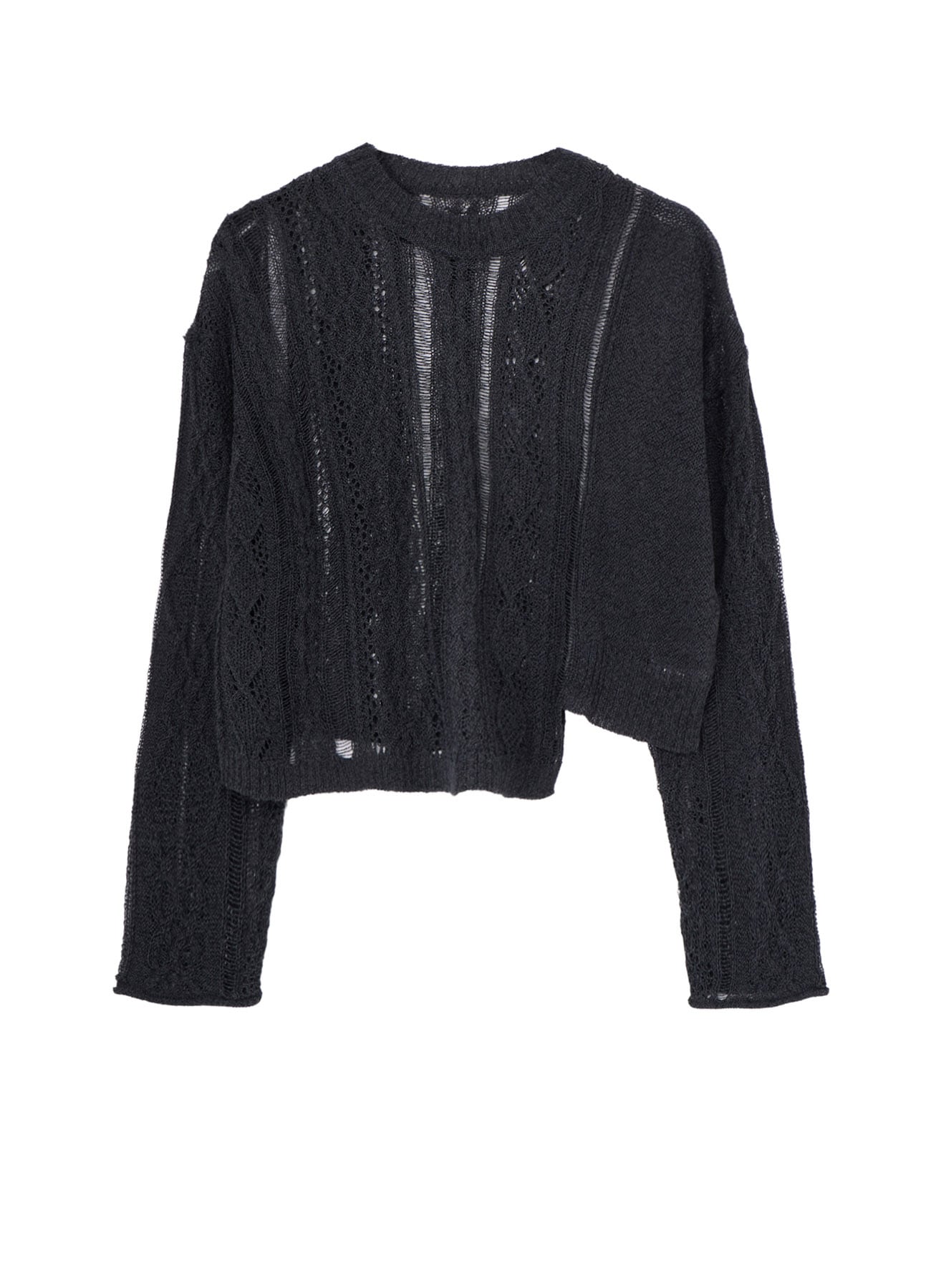 OPEN-WEAVE CABLE-KNIT PULLOVER