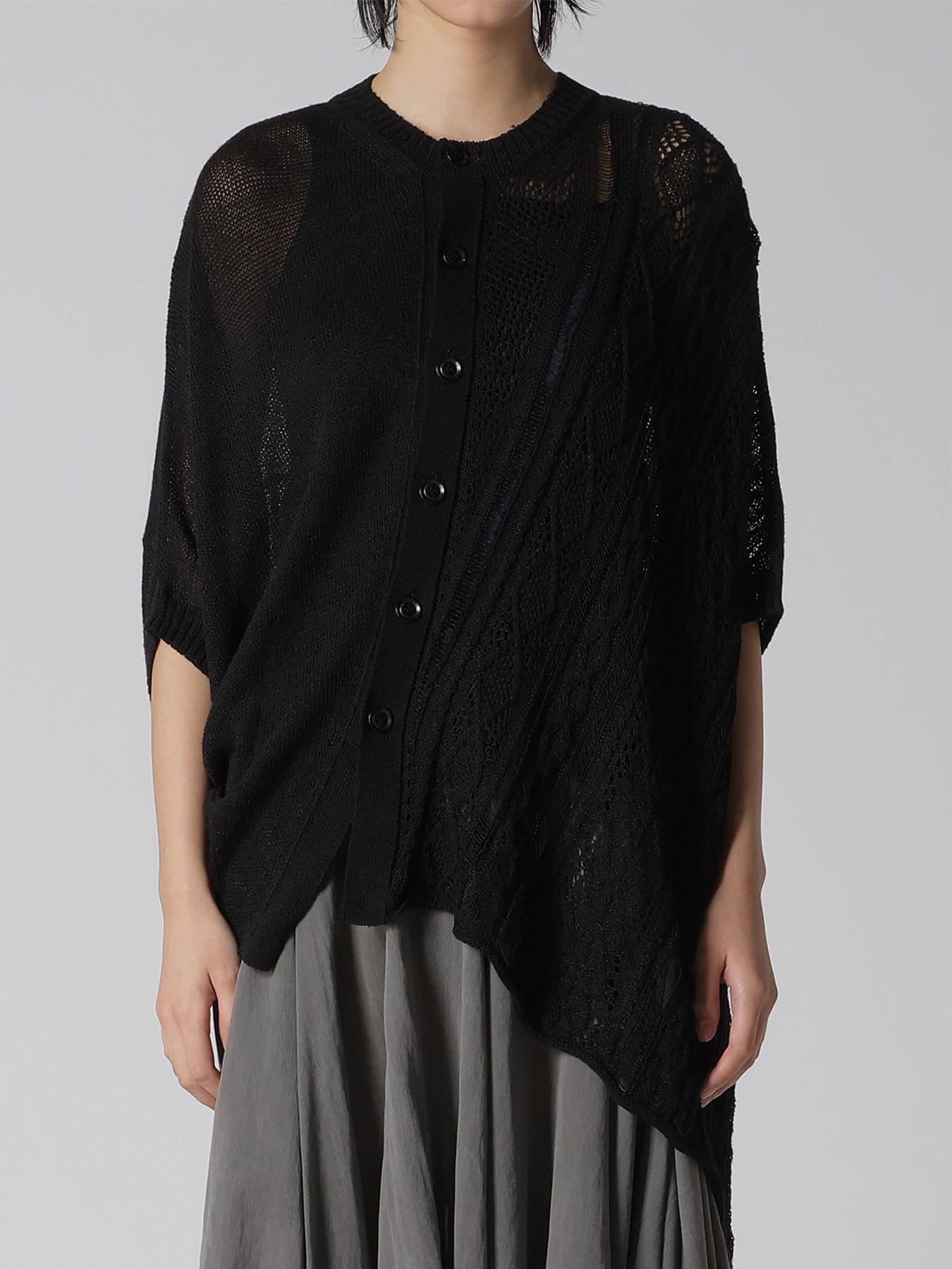 OPEN-WEAVE CABLE-KNIT COAT