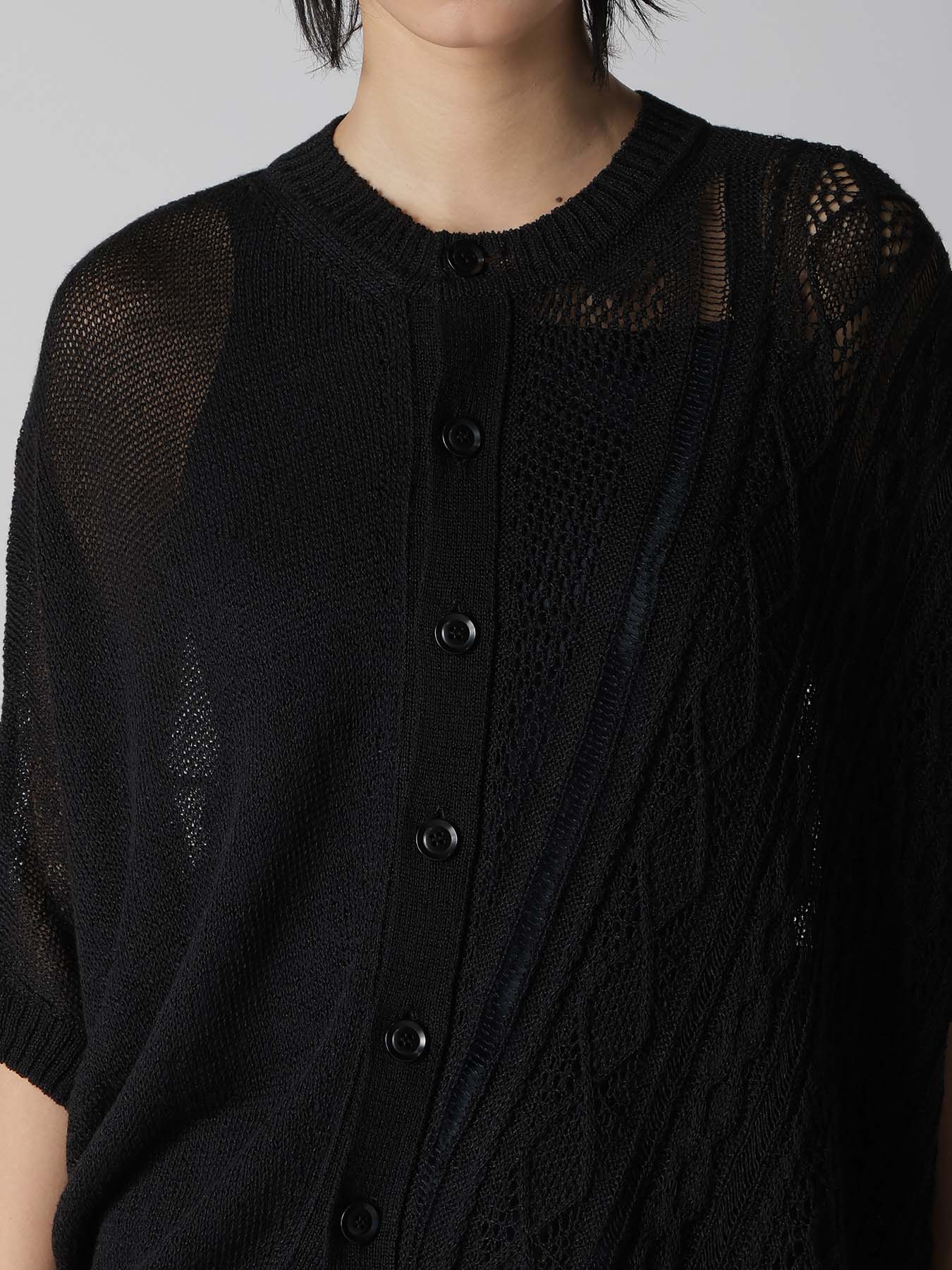 OPEN-WEAVE CABLE-KNIT COAT