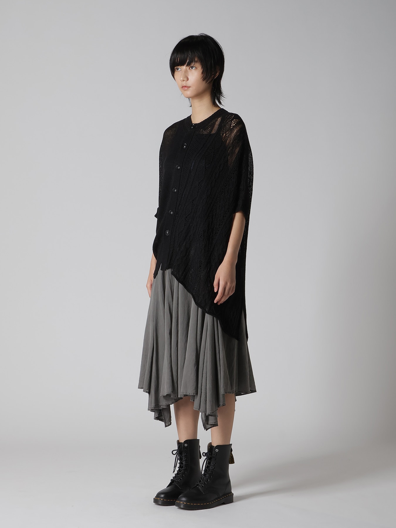 OPEN-WEAVE CABLE-KNIT COAT