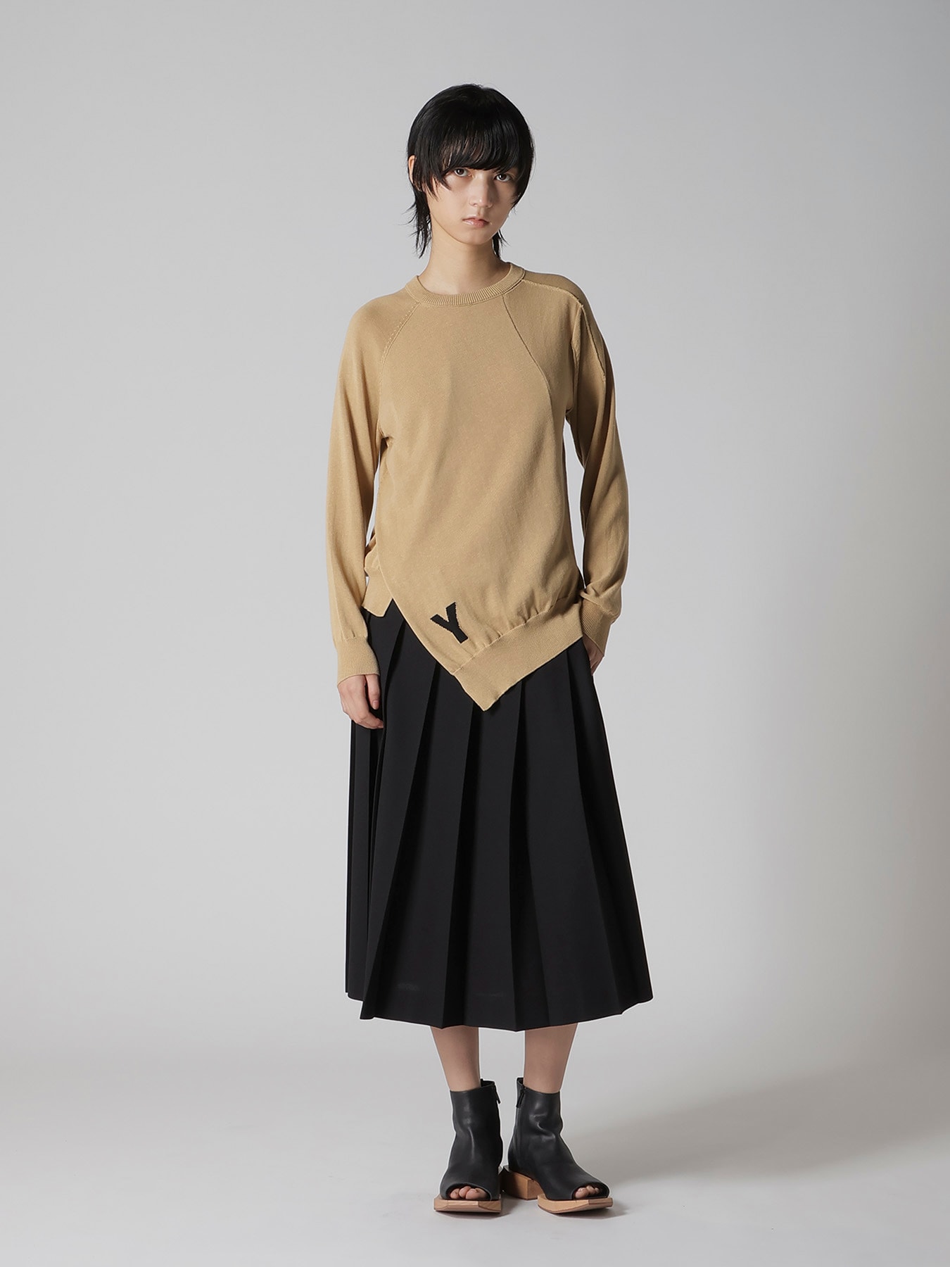 "Y" INTERSIA JERSEY LONG SLEEVE PULLOVER