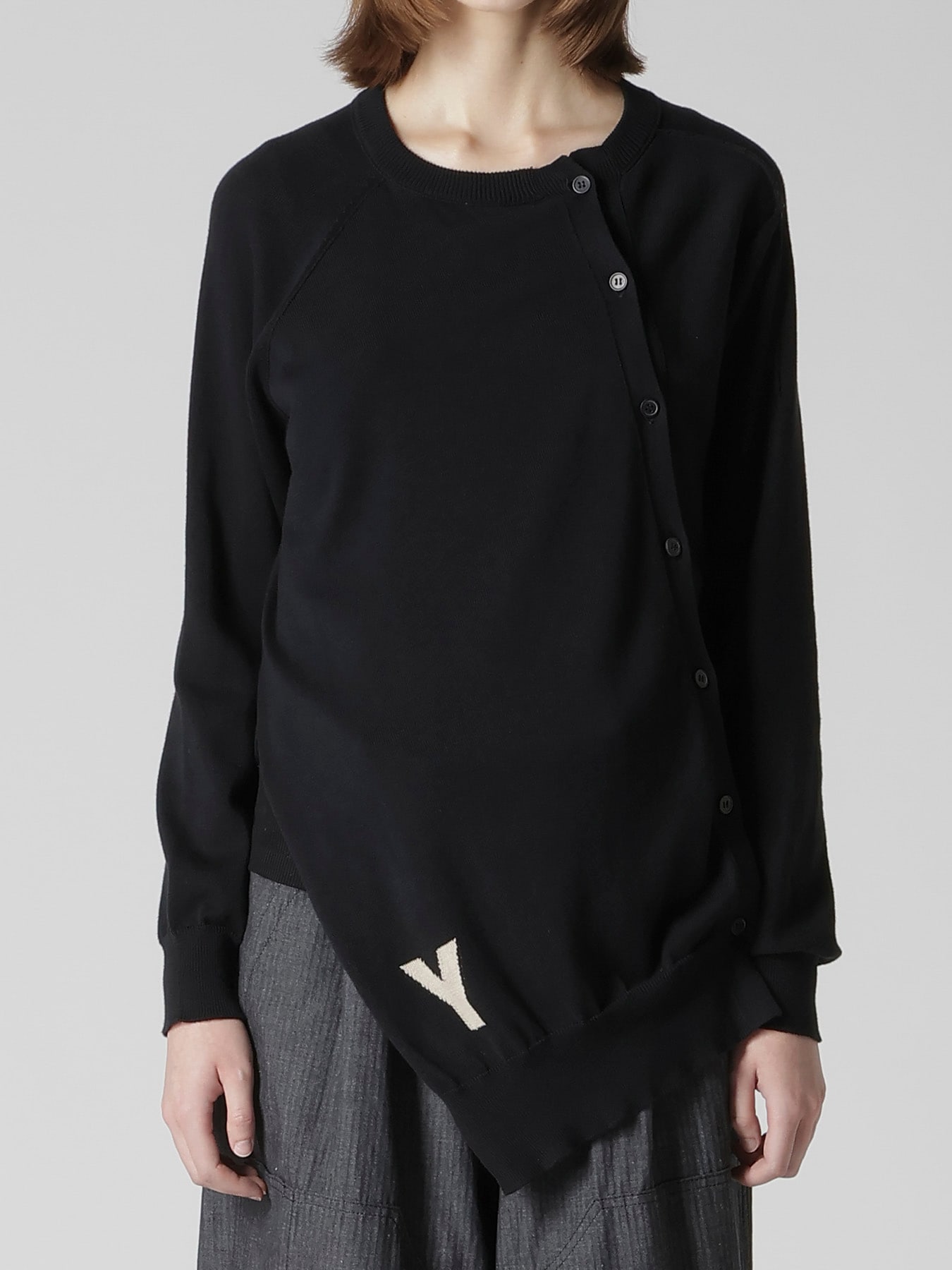 "Y" INTERSIA JERSEY LONG SLEEVE CARDIGAN