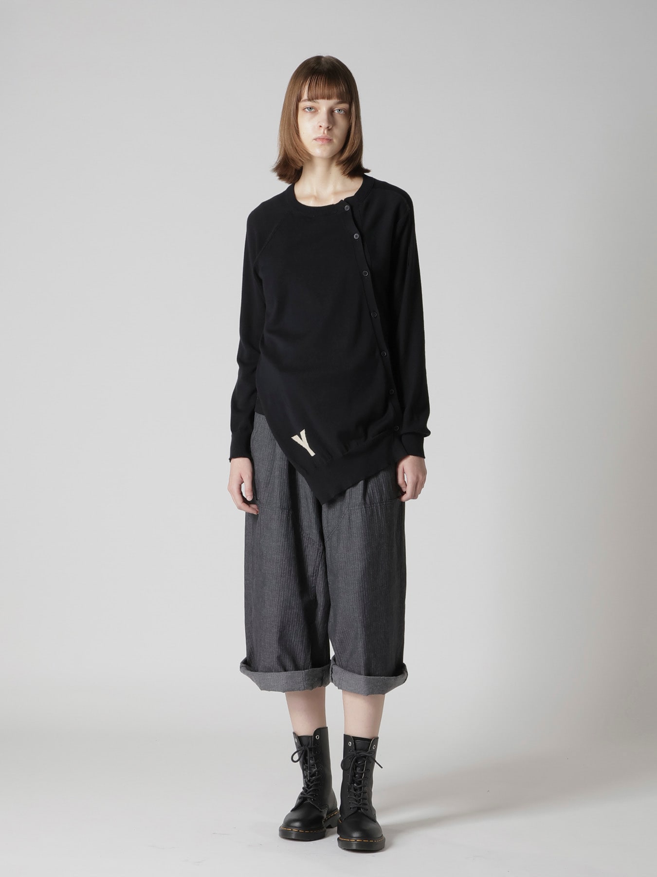 "Y" INTERSIA JERSEY LONG SLEEVE CARDIGAN