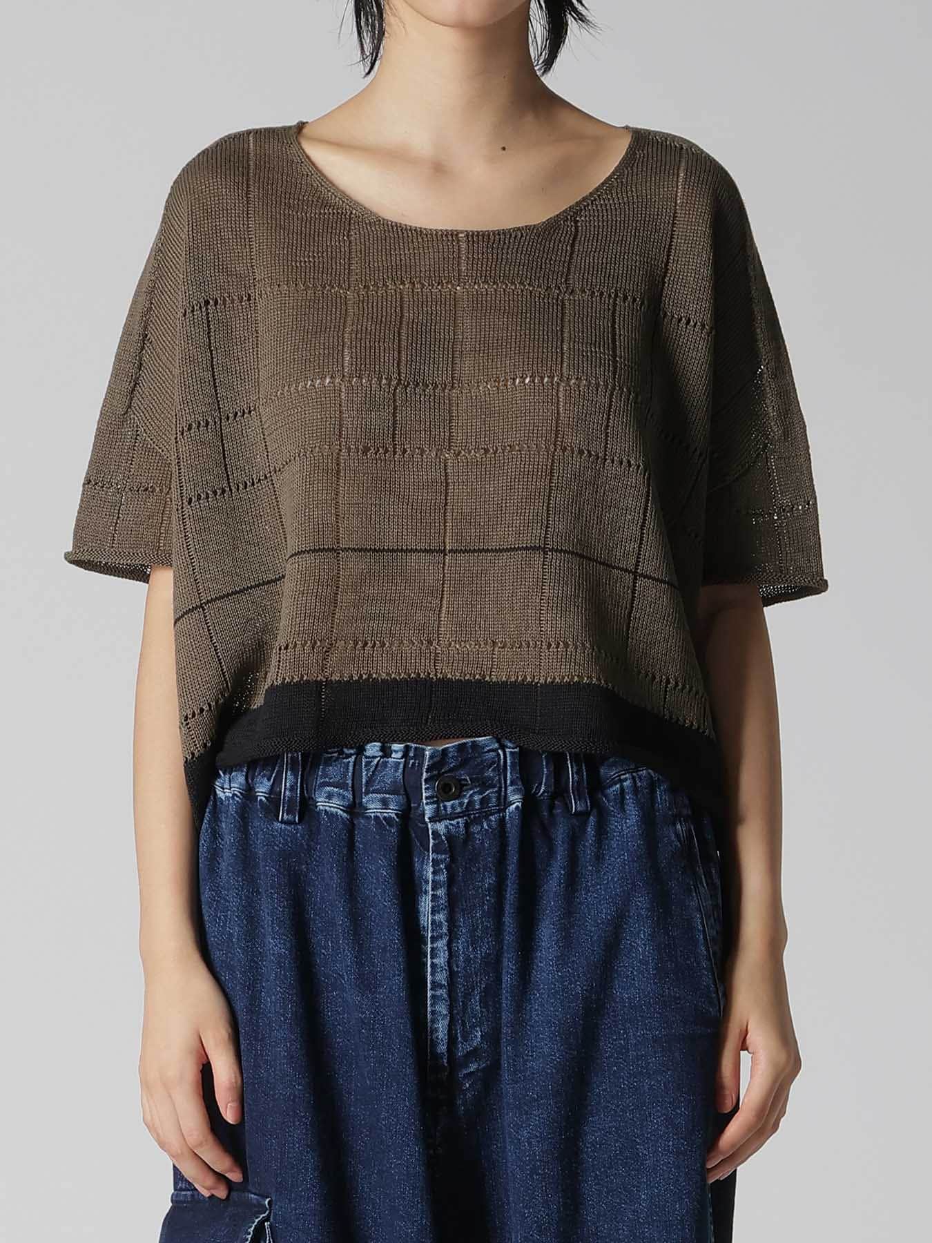 COTTON JERSEY DROP SHOULDER SHORT PULLOVER