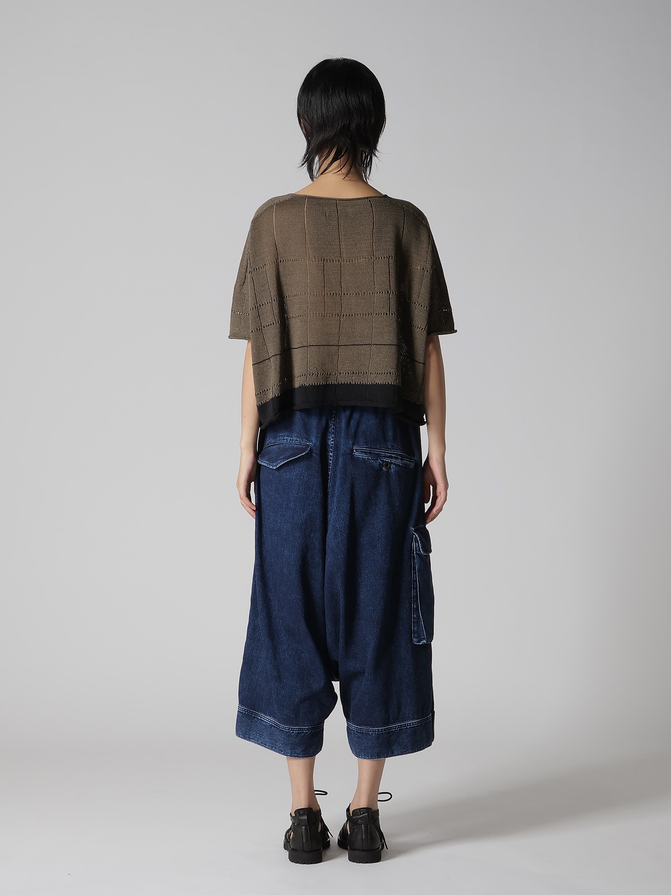 COTTON JERSEY DROP SHOULDER SHORT PULLOVER