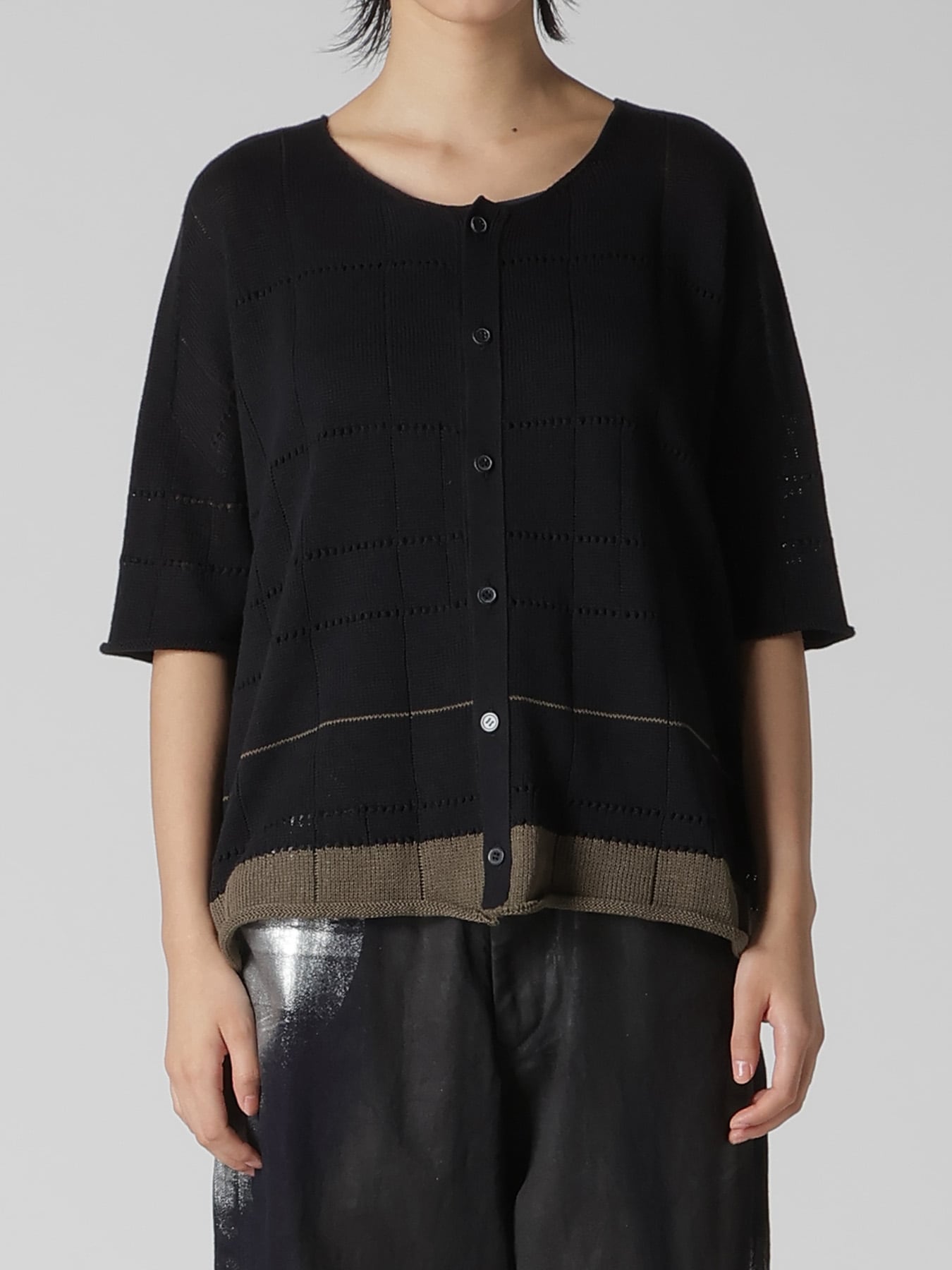 COTTON JERSEY DROP SHOULDER CARDIGAN