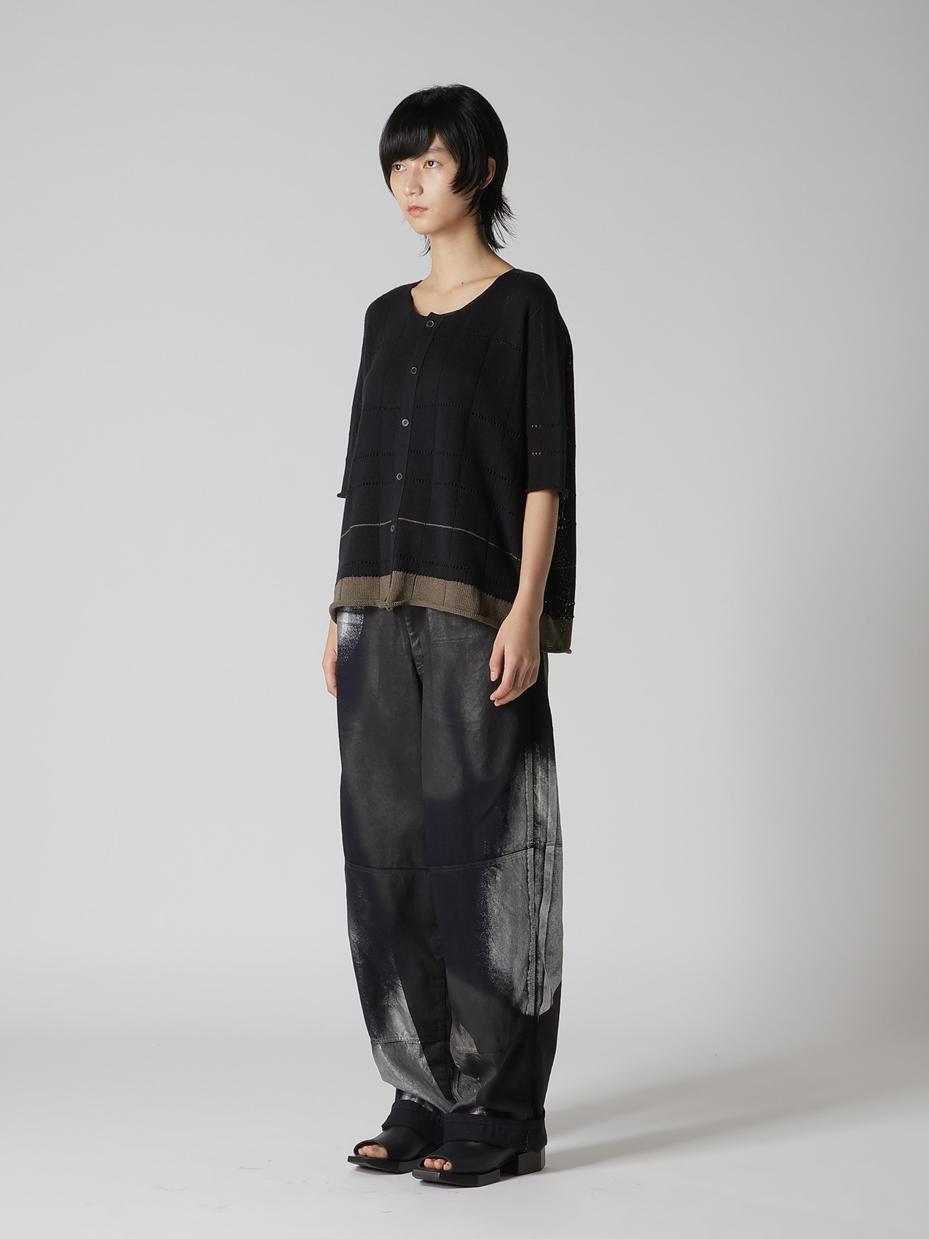 COTTON JERSEY DROP SHOULDER CARDIGAN