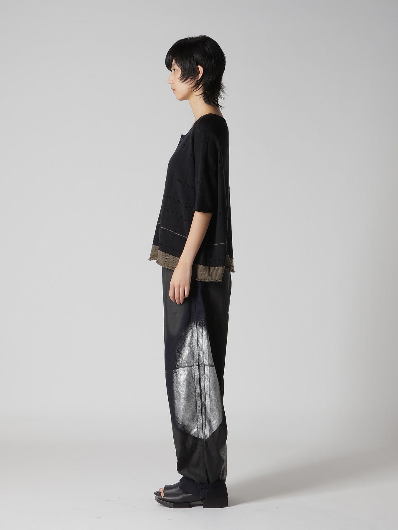 COTTON JERSEY DROP SHOULDER CARDIGAN