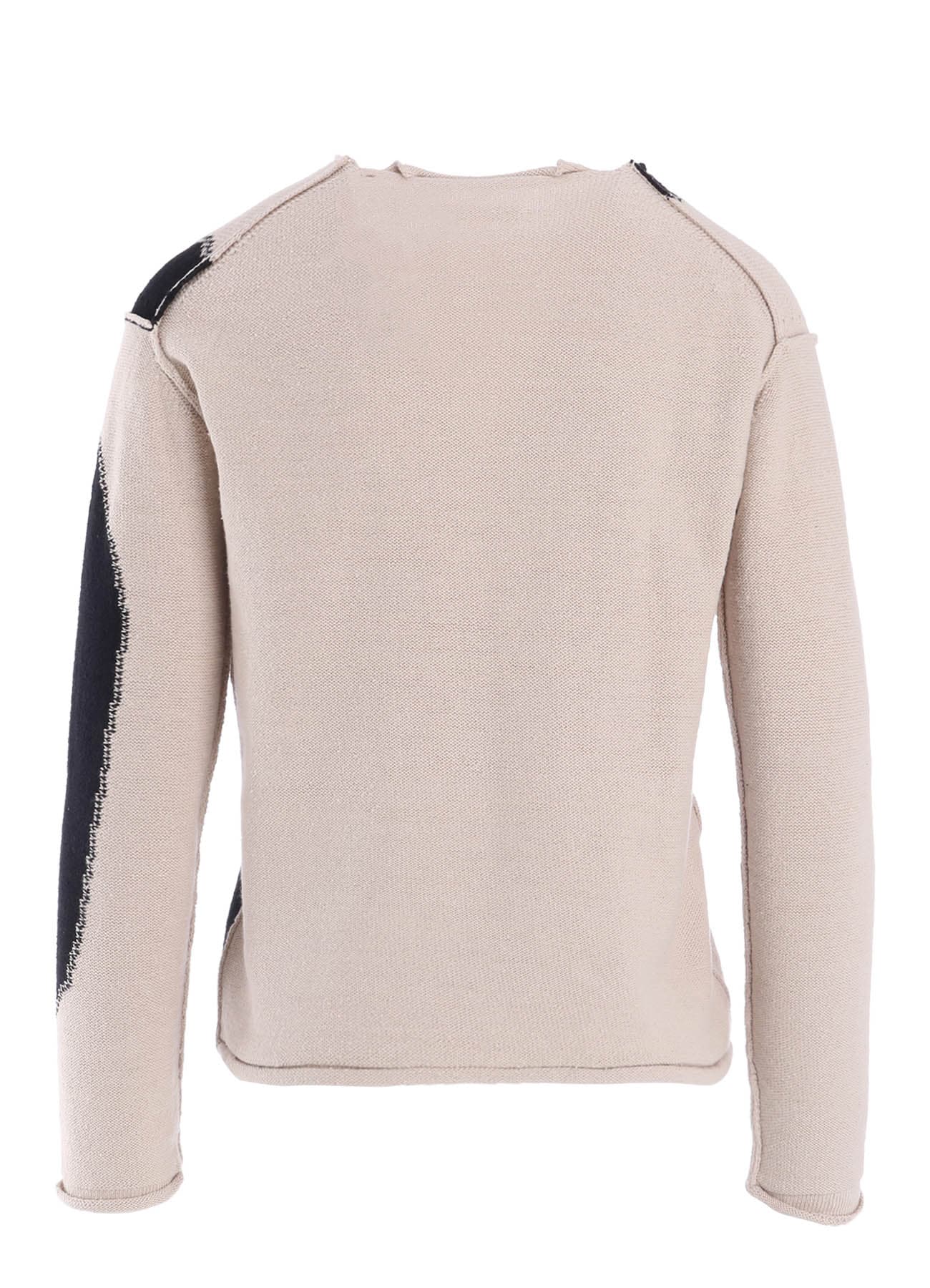 INTERSIA JERSEY ROUND NECK KNIT PULLOVER