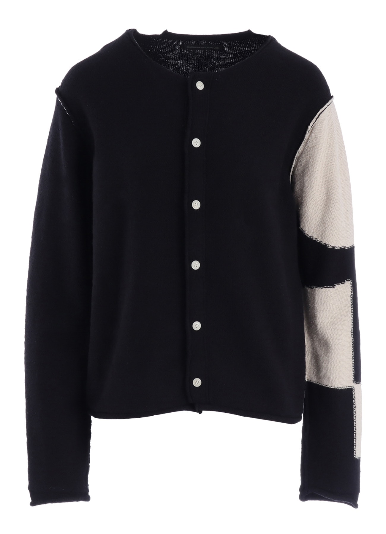 INTERSIA JERSEY ROUND NECK KNIT CARDIGAN