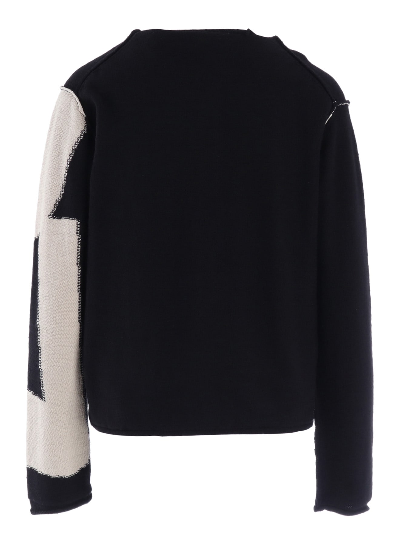INTERSIA JERSEY ROUND NECK KNIT CARDIGAN