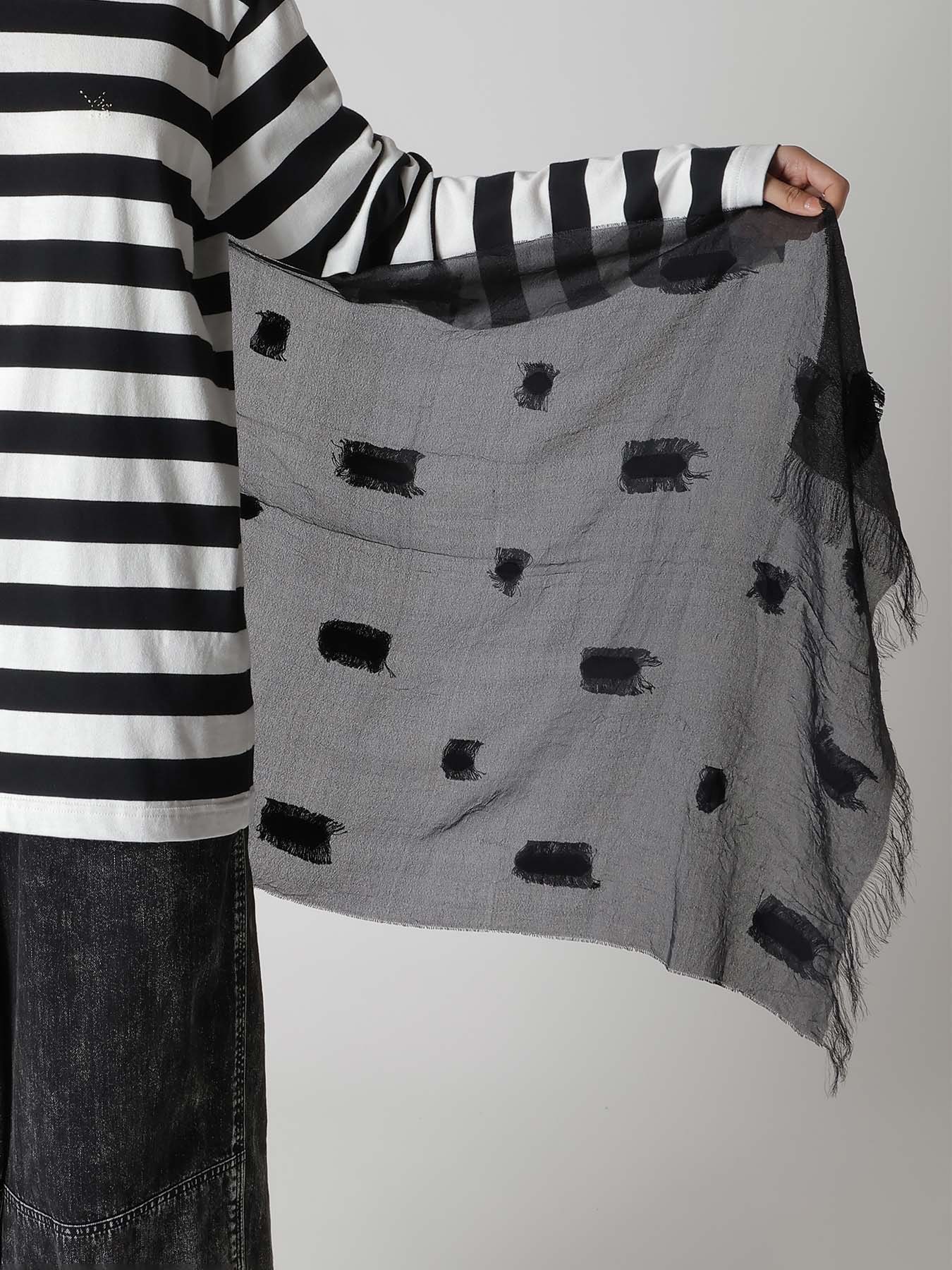 CUT SILK JACQUARD DOT CUT SCARF