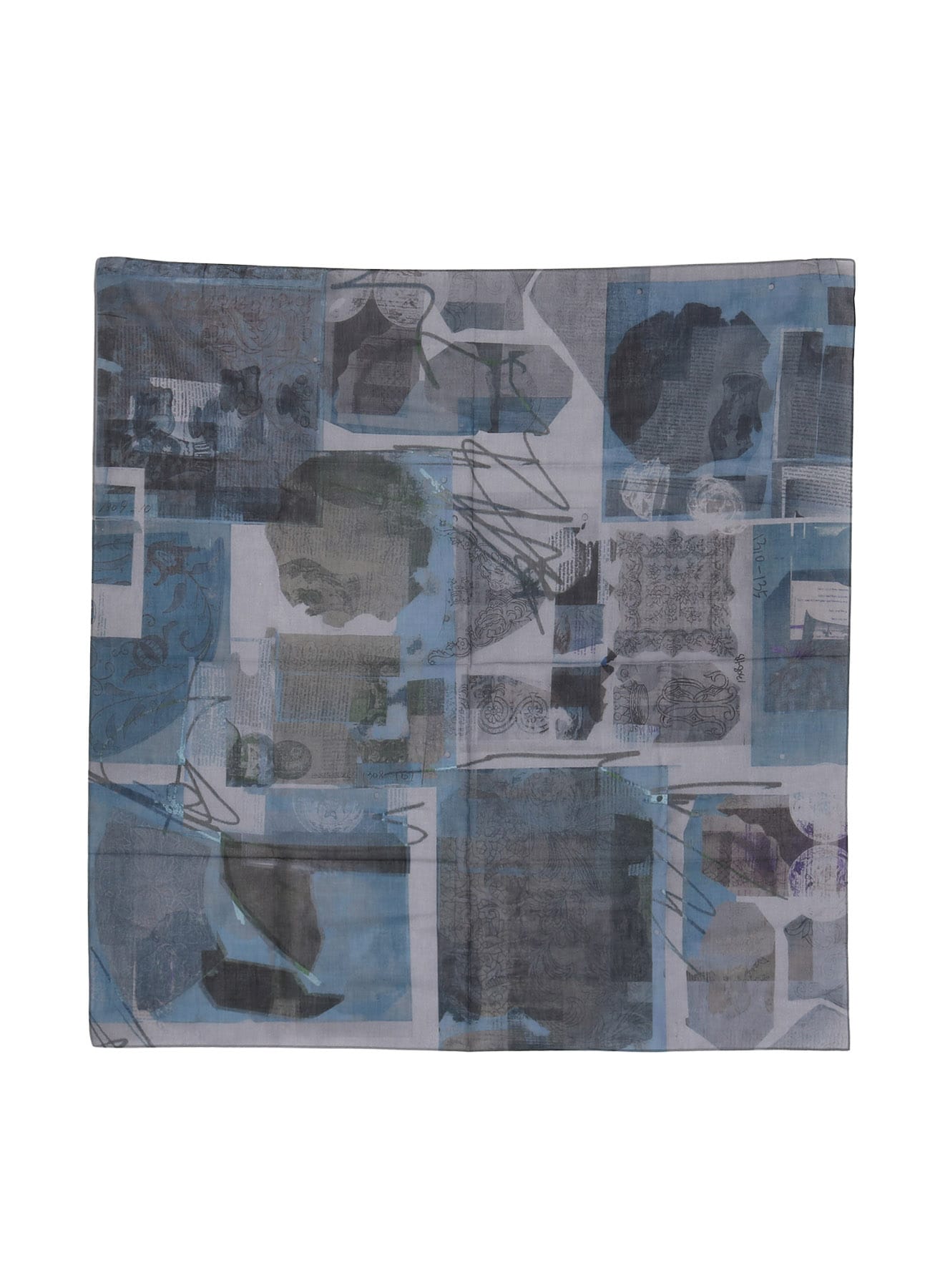 COTTON LAWN VASE COLLAGE PRINT SCARF