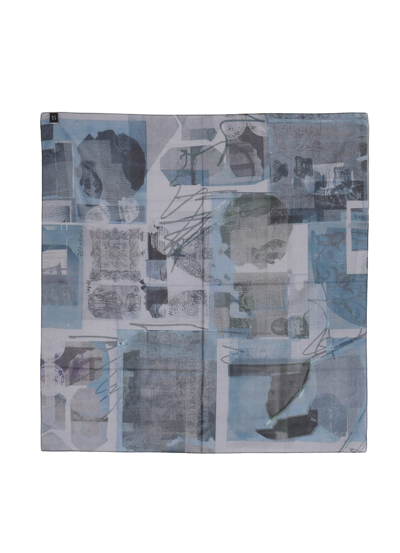 COTTON LAWN VASE COLLAGE PRINT SCARF