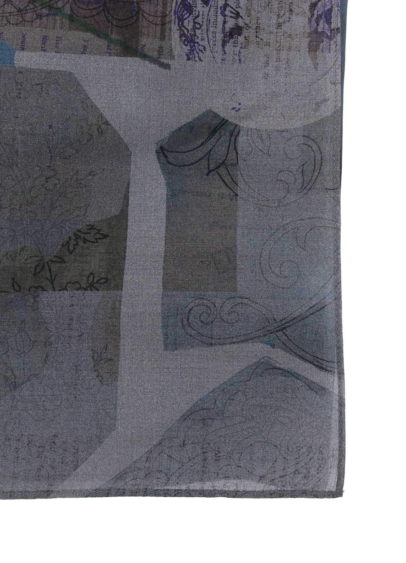 COTTON LAWN VASE COLLAGE PRINT SCARF