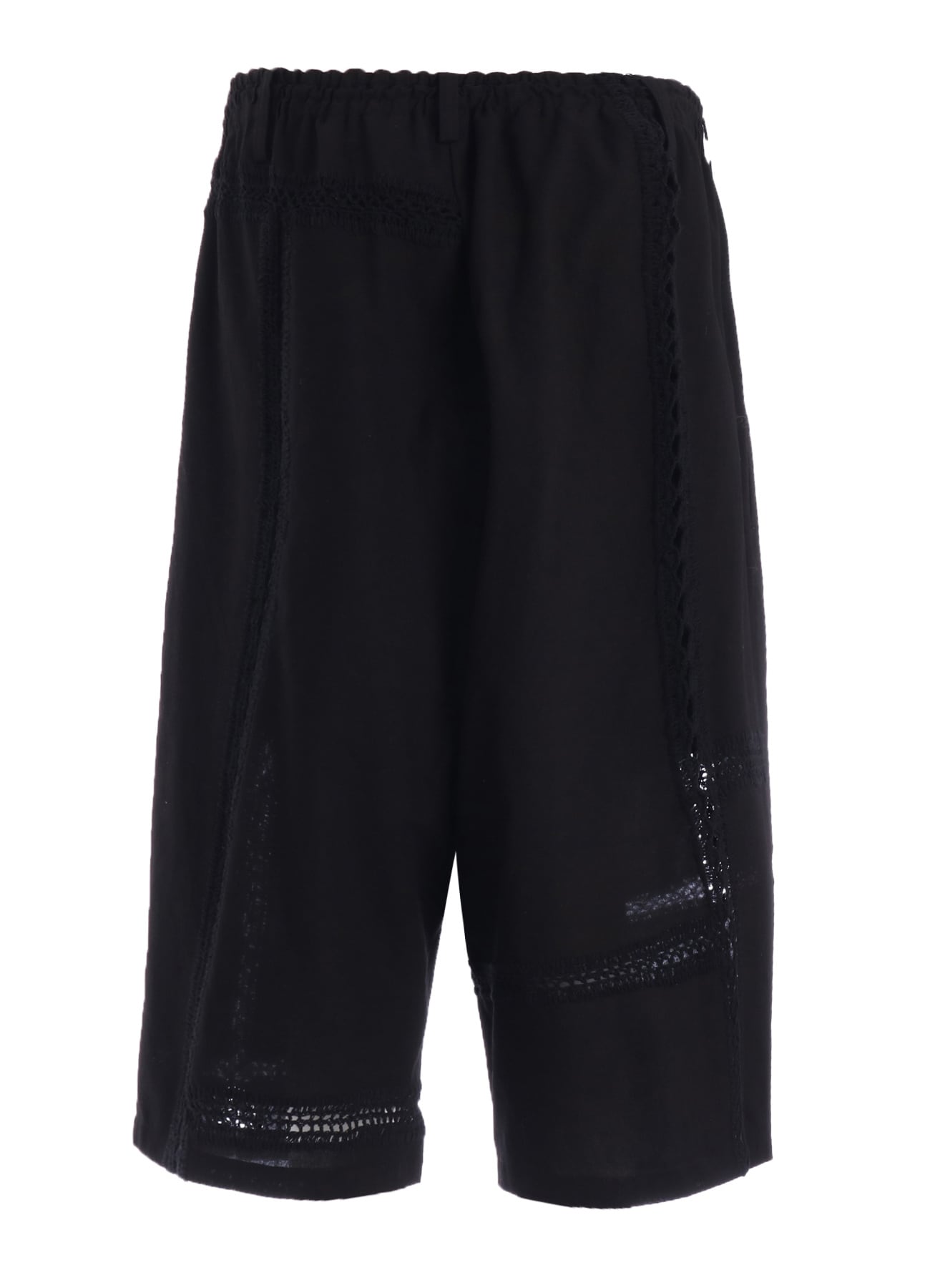 COTTON CROCHET PATCHWORK 3 TUCK HALF PANTS