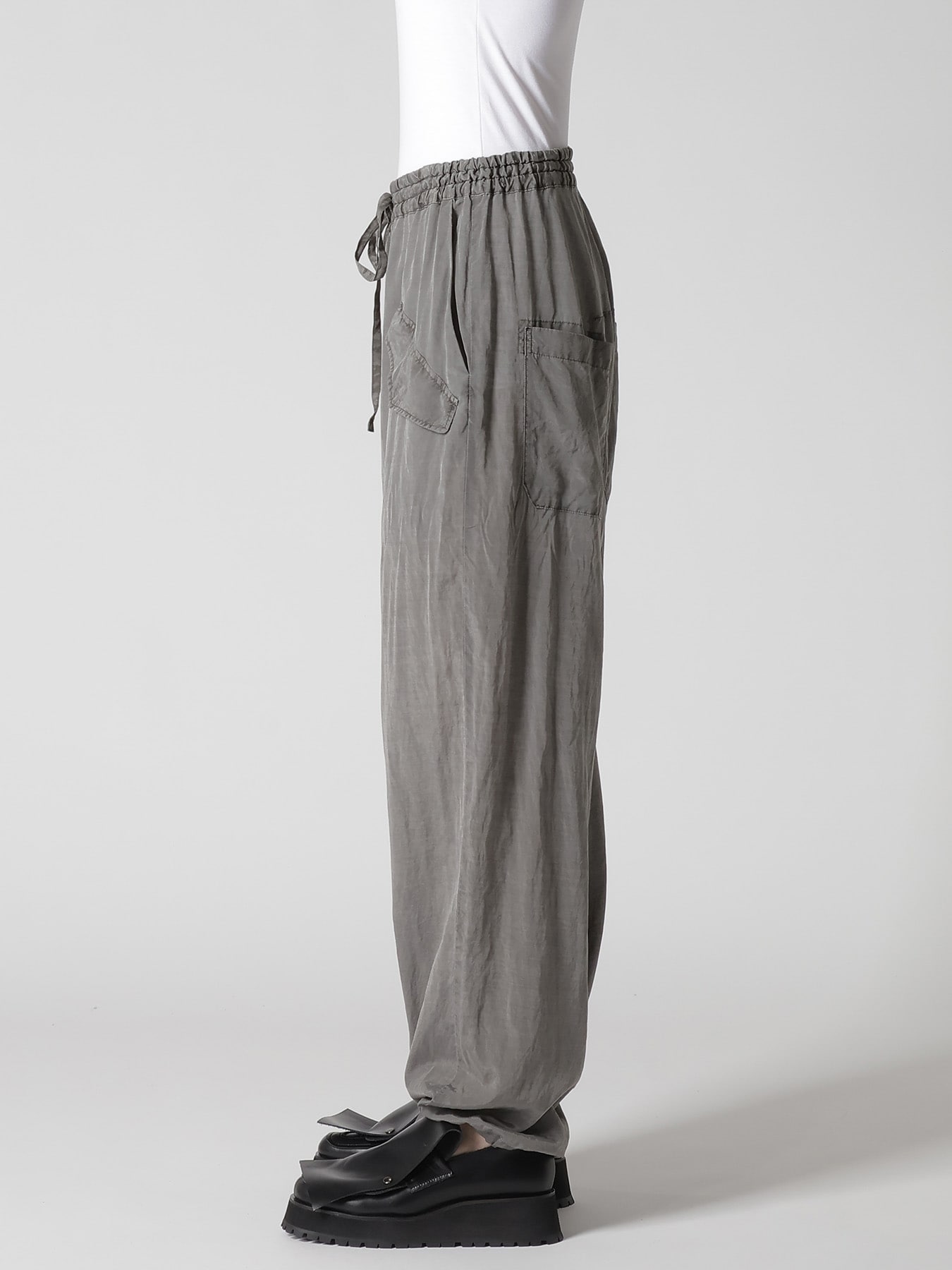 CUPRO/COTTON LAWN GARMENT DYED DRAW STRING PANTS