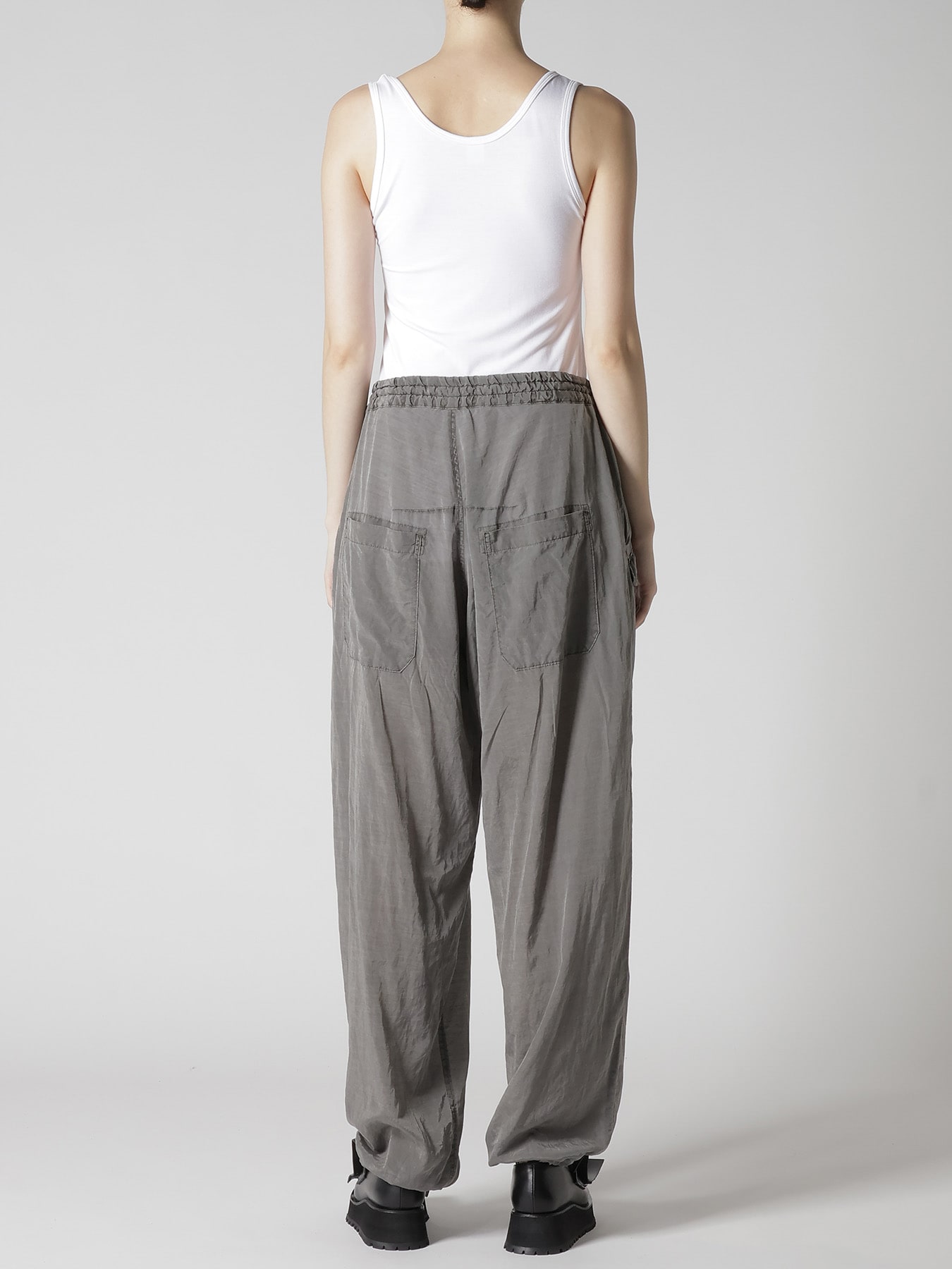 CUPRO/COTTON LAWN GARMENT DYED DRAW STRING PANTS
