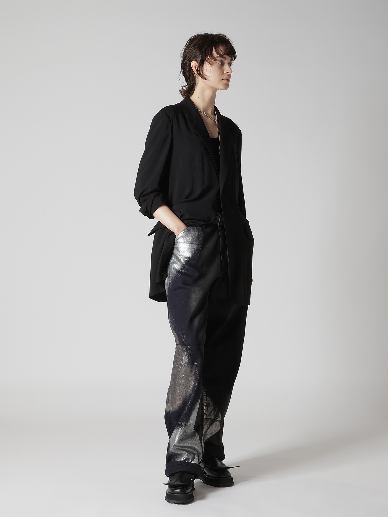 8OZ DENIM FOIL PRINT WORK PANTS