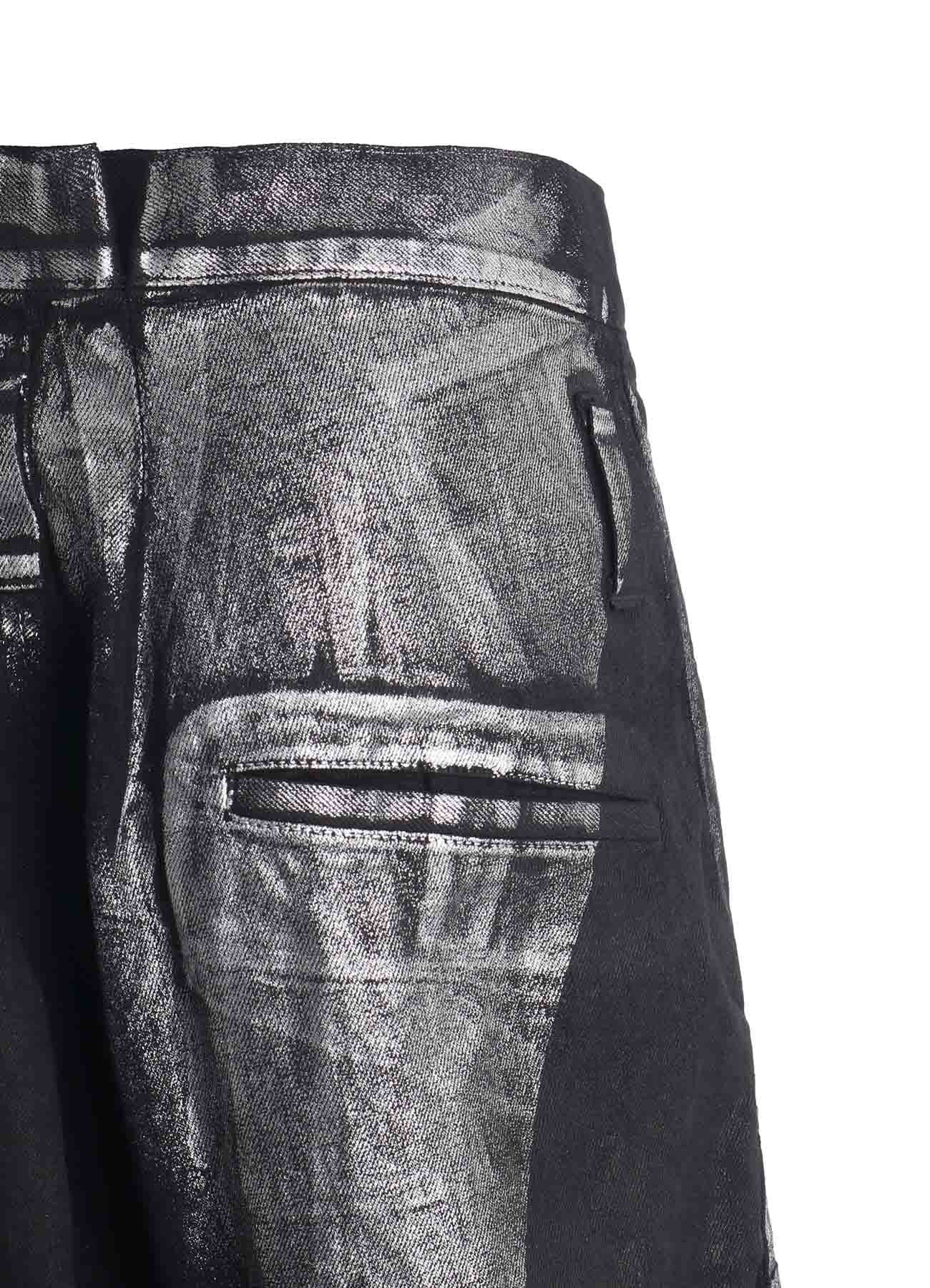 8OZ DENIM FOIL PRINT HALF PANTS