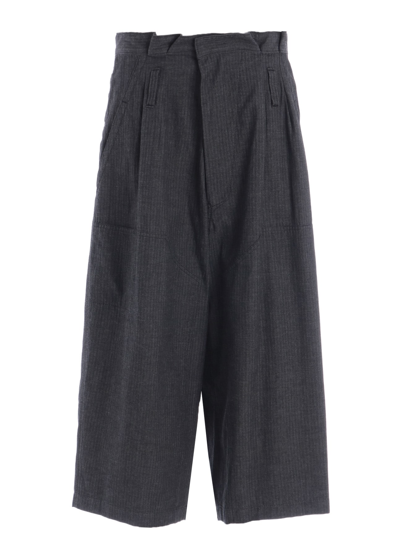 HERRINGBONE DENIM WAIST HALF PANTS