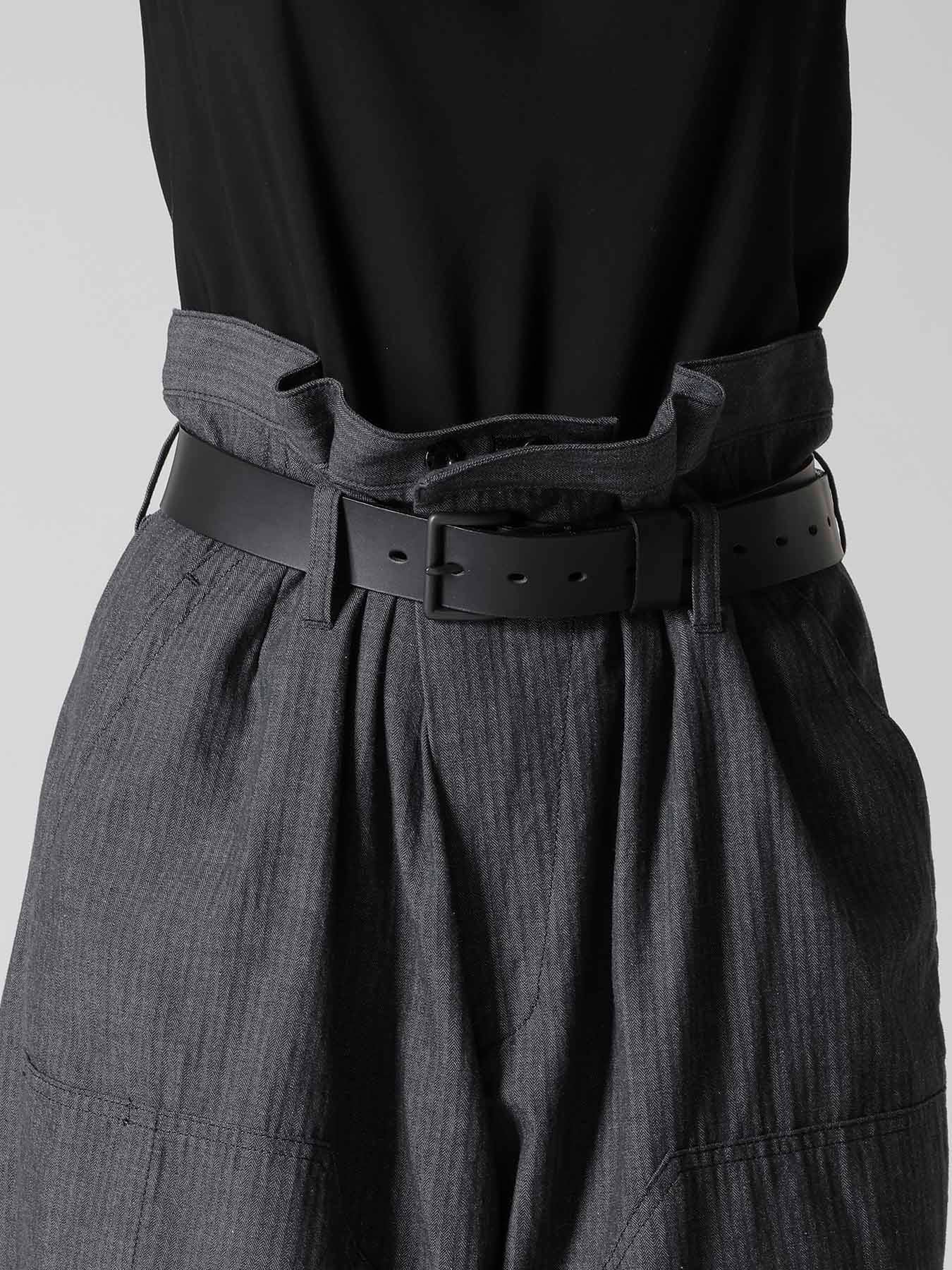 HERRINGBONE DENIM WAIST HALF PANTS