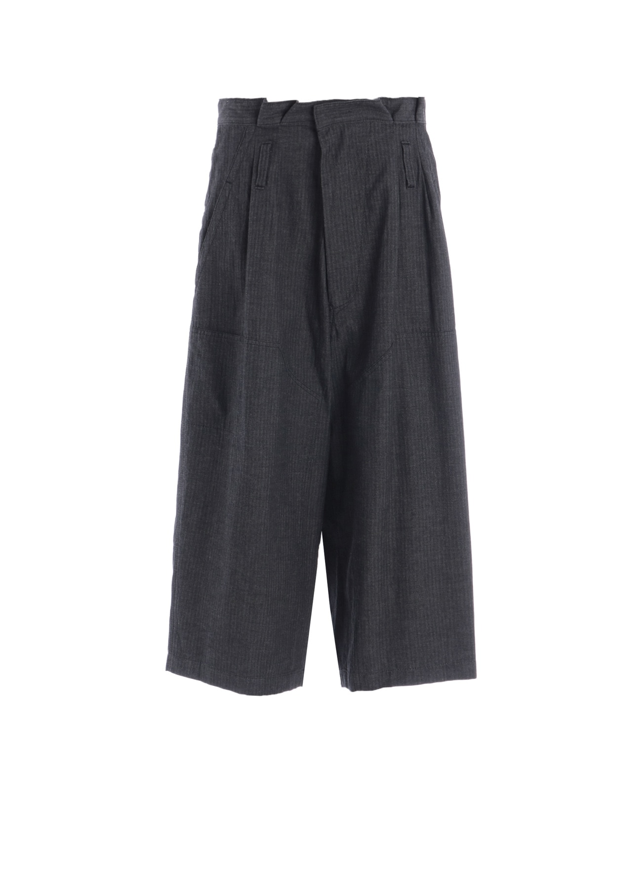 HERRINGBONE DENIM WAIST HALF PANTS