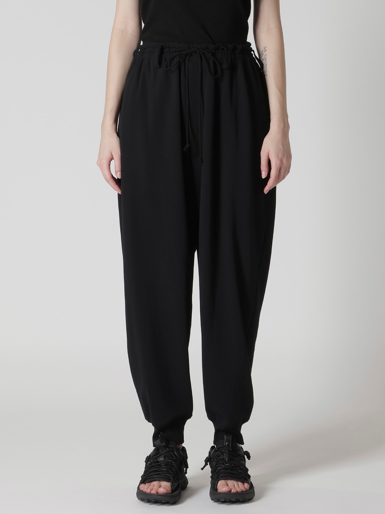 COTTON INLAY RIB HEM PANTS