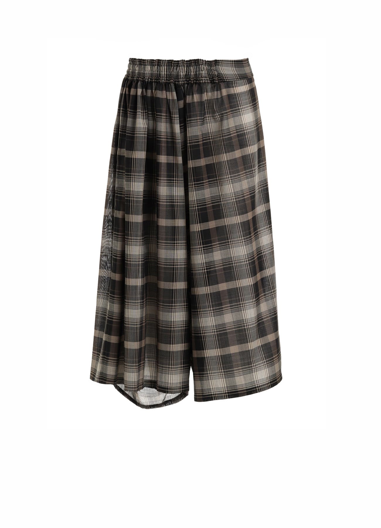 W/PE VOILE PLAID RIGHT SIDE GATHER PANTS