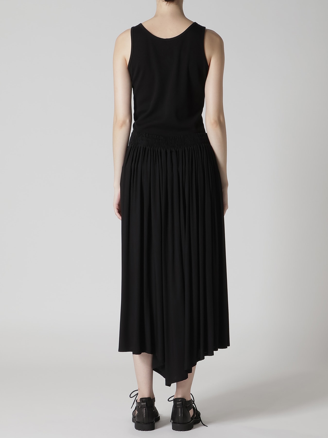 RAYON TWILL RIGHT SIDE GATHER PANTS