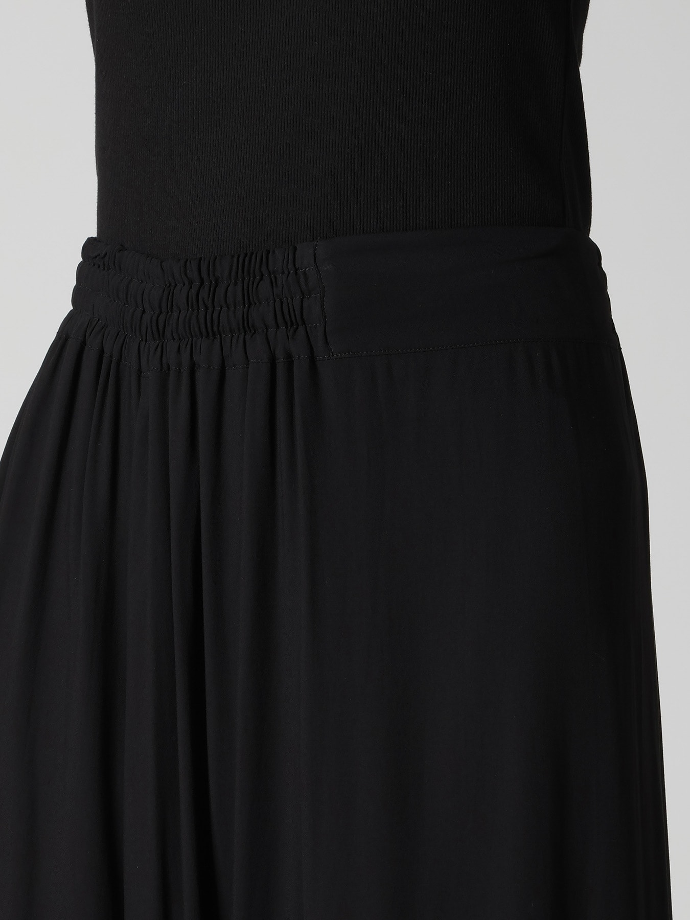 RAYON TWILL RIGHT SIDE GATHER PANTS