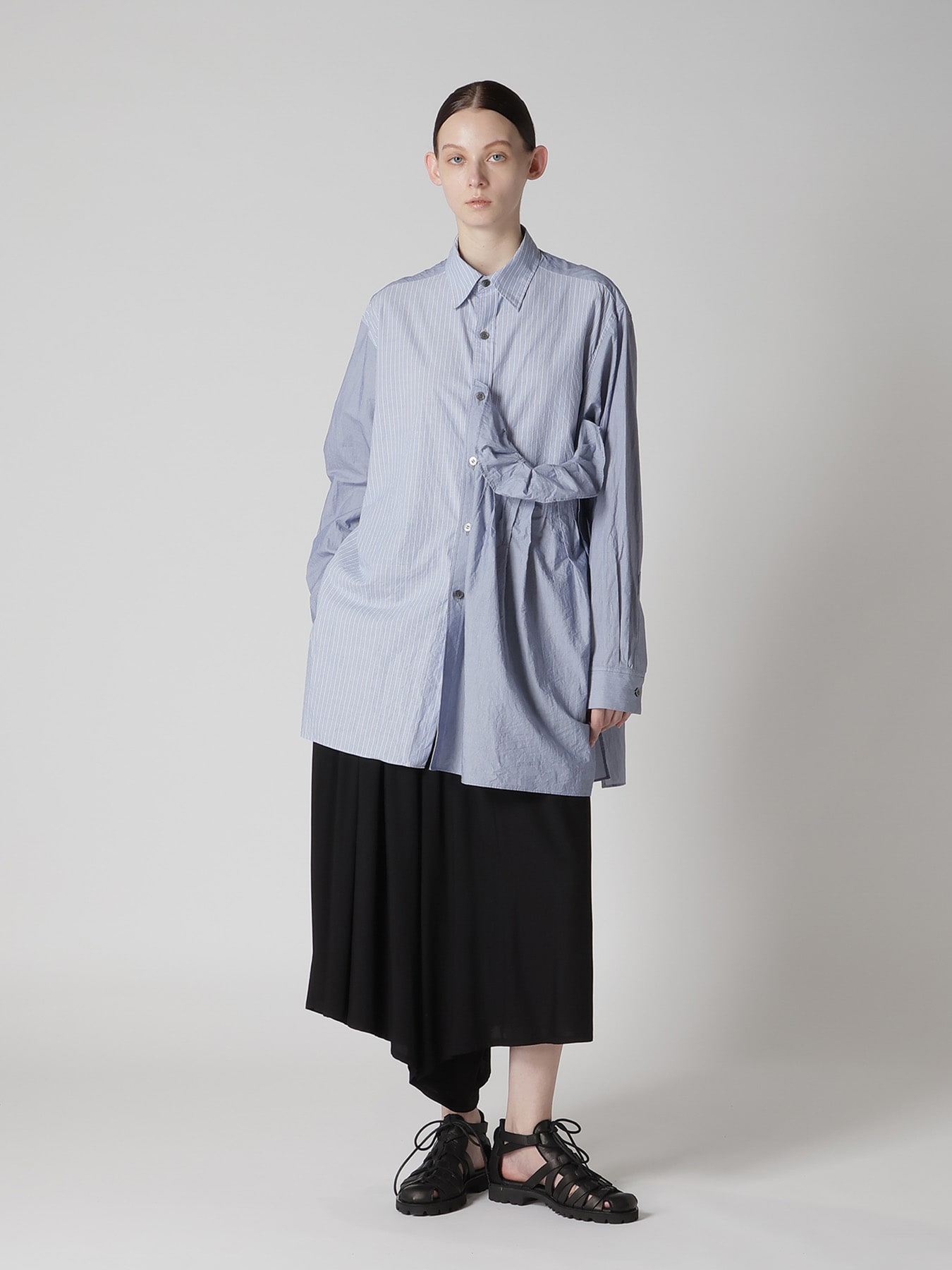 RAYON TWILL RIGHT SIDE GATHER PANTS