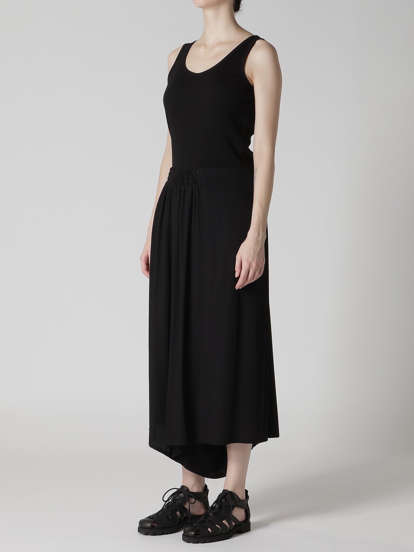 RAYON TWILL RIGHT SIDE GATHER PANTS