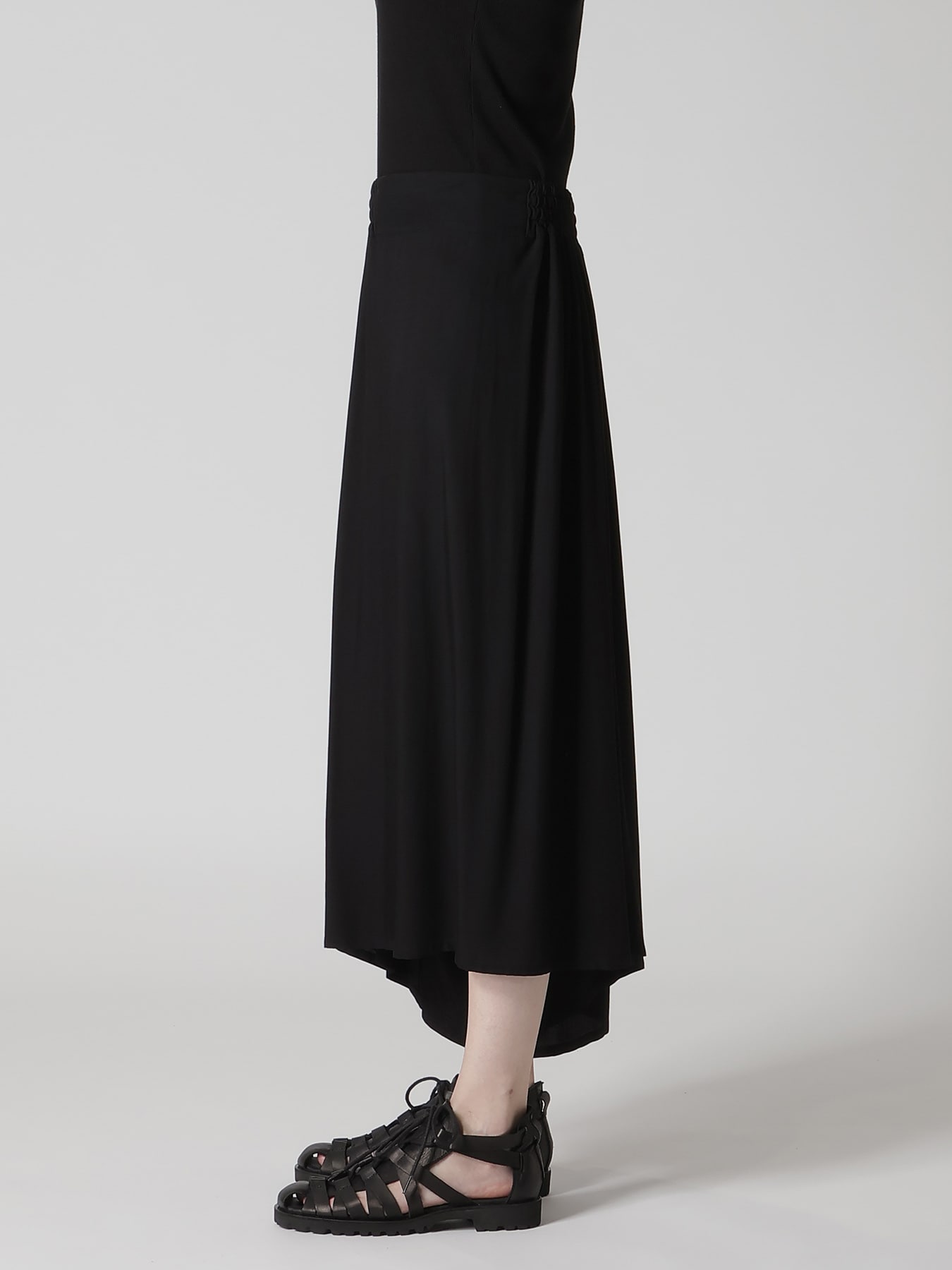 RAYON TWILL RIGHT SIDE GATHER PANTS