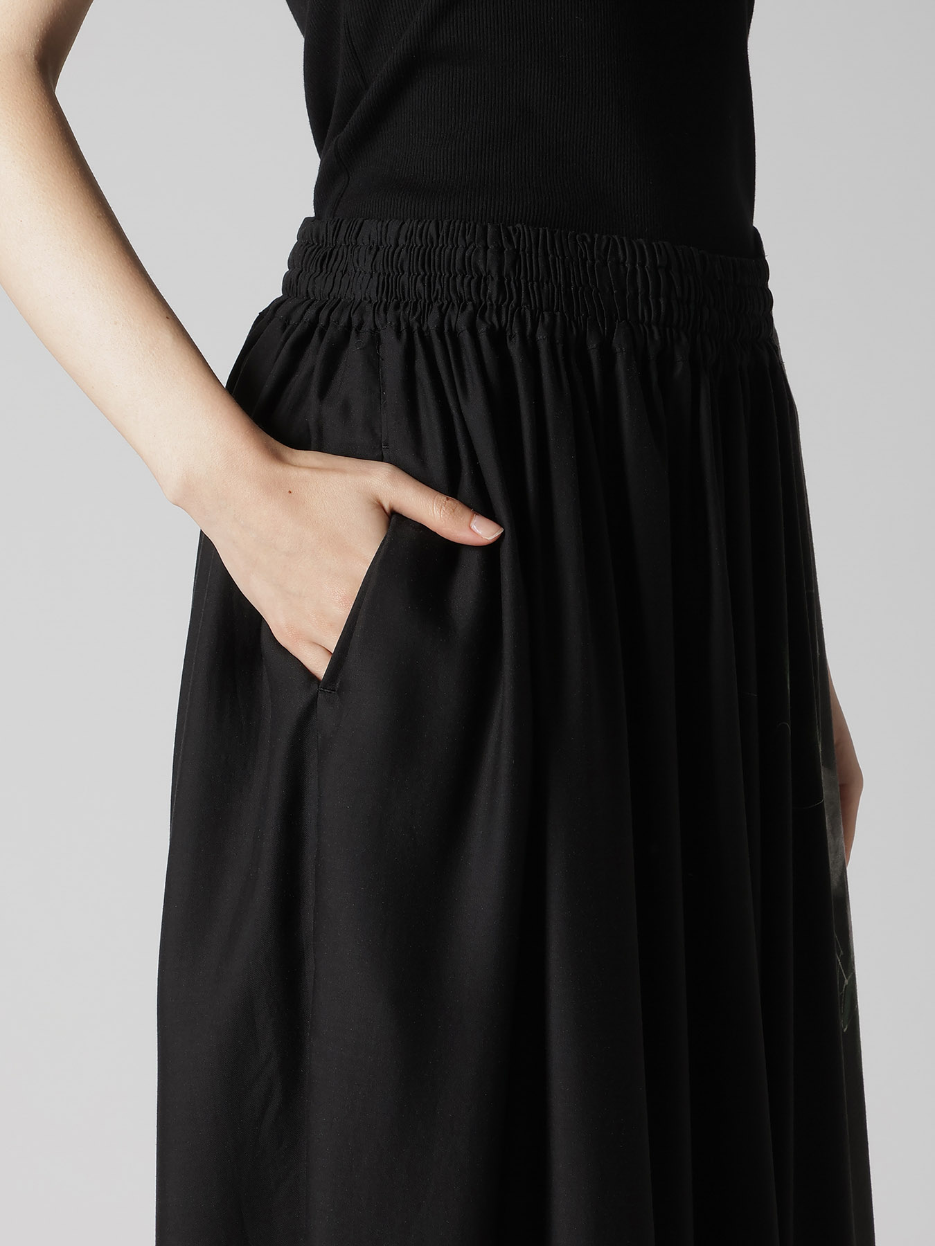 CU/DUNGAREE TWILL GATHERED PANTS