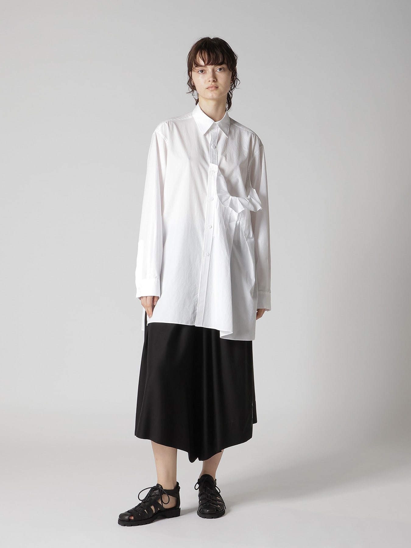 CU/DUNGAREE TWILL GATHERED PANTS