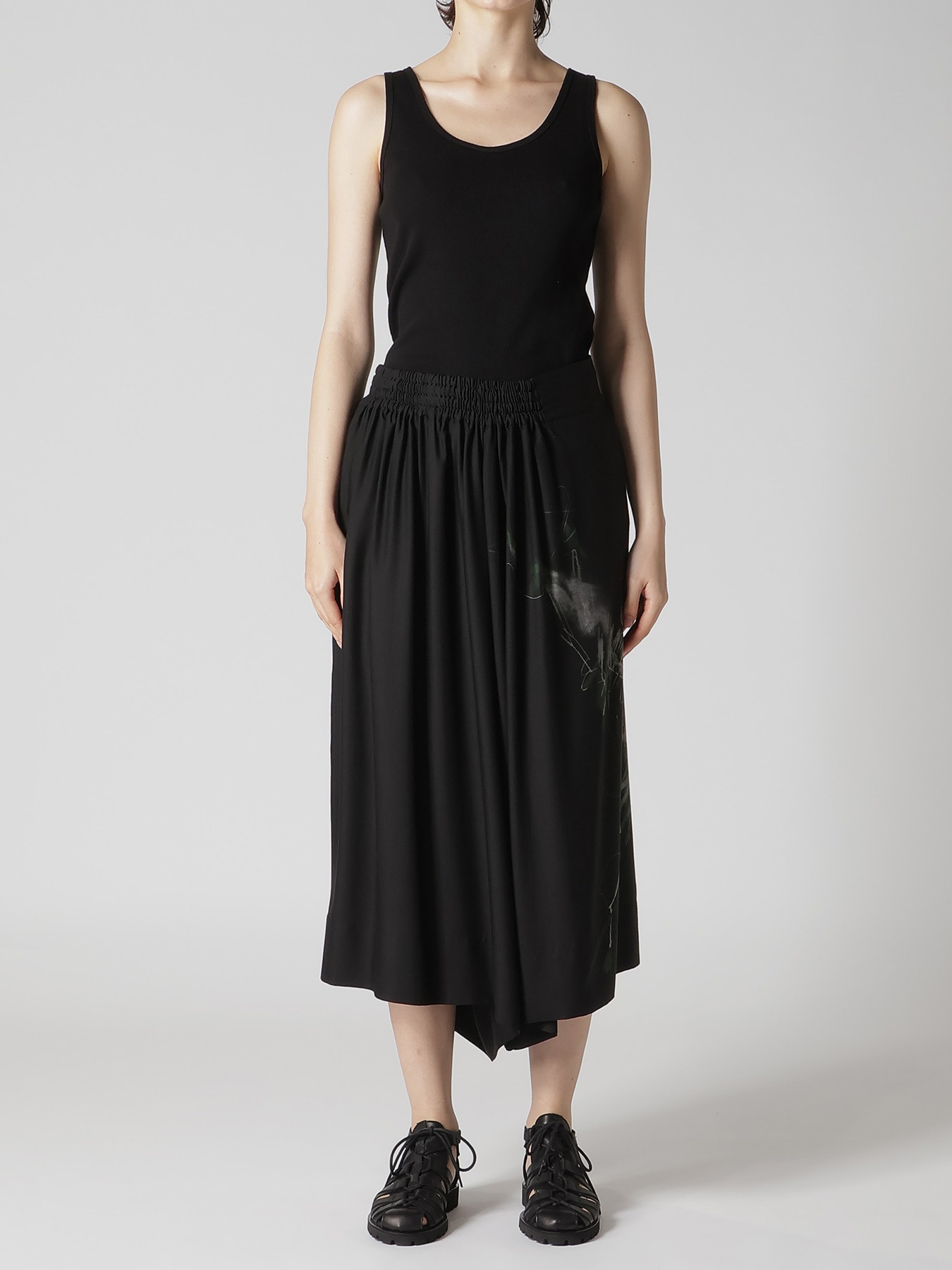 CU/DUNGAREE TWILL GATHERED PANTS