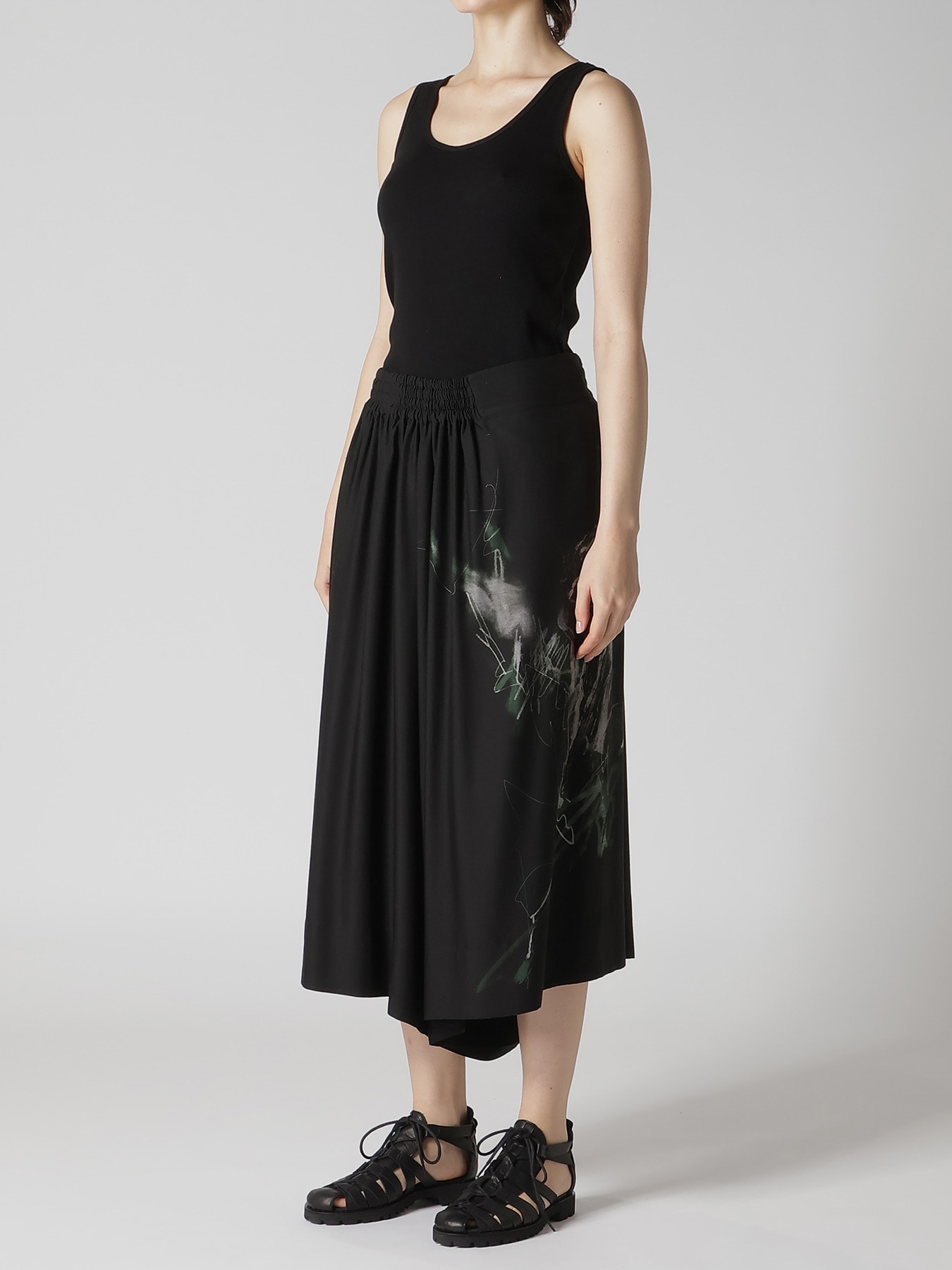 CU/DUNGAREE TWILL GATHERED PANTS