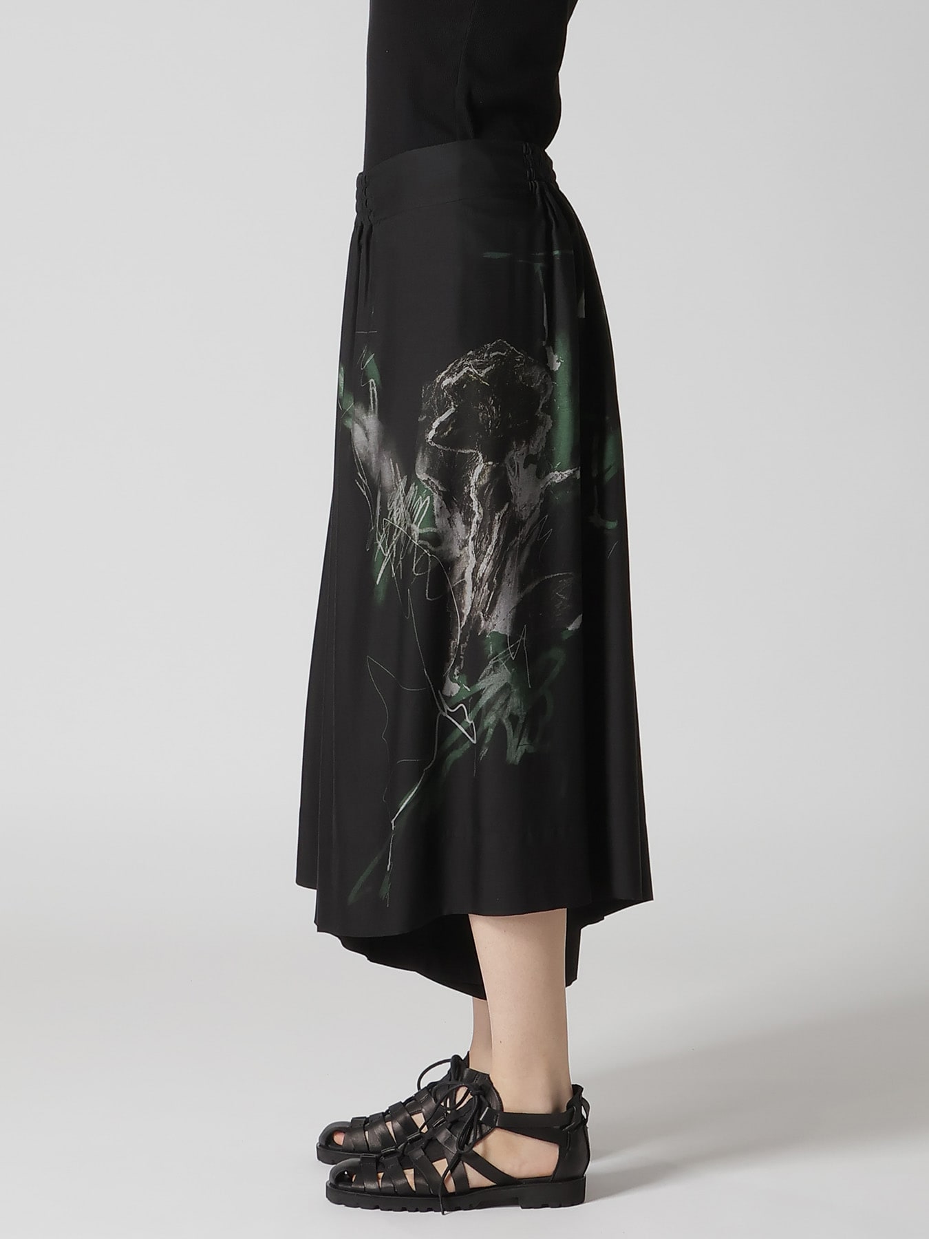 CU/DUNGAREE TWILL GATHERED PANTS