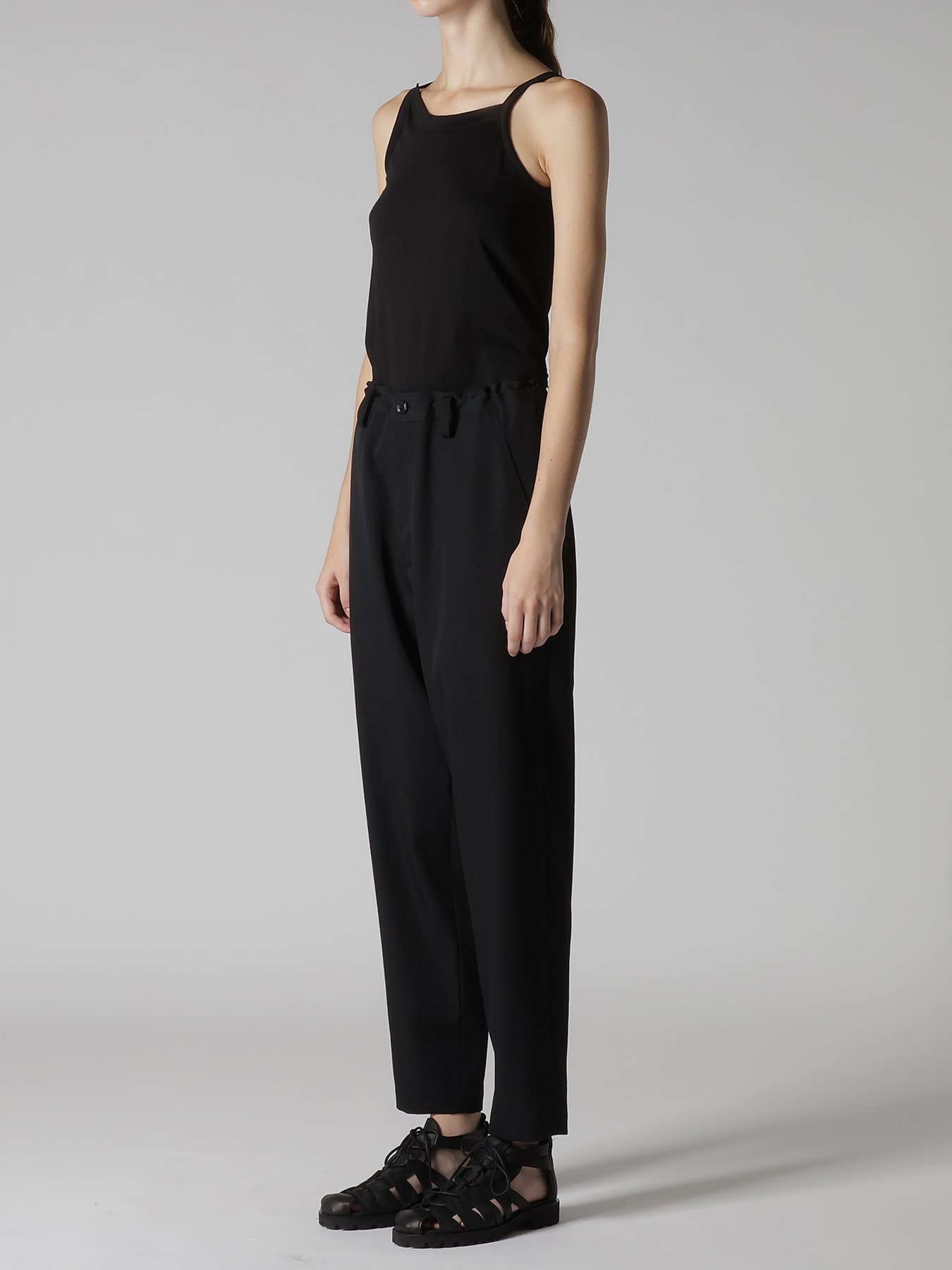 WOOL GABARDINE TAPERED PANTS